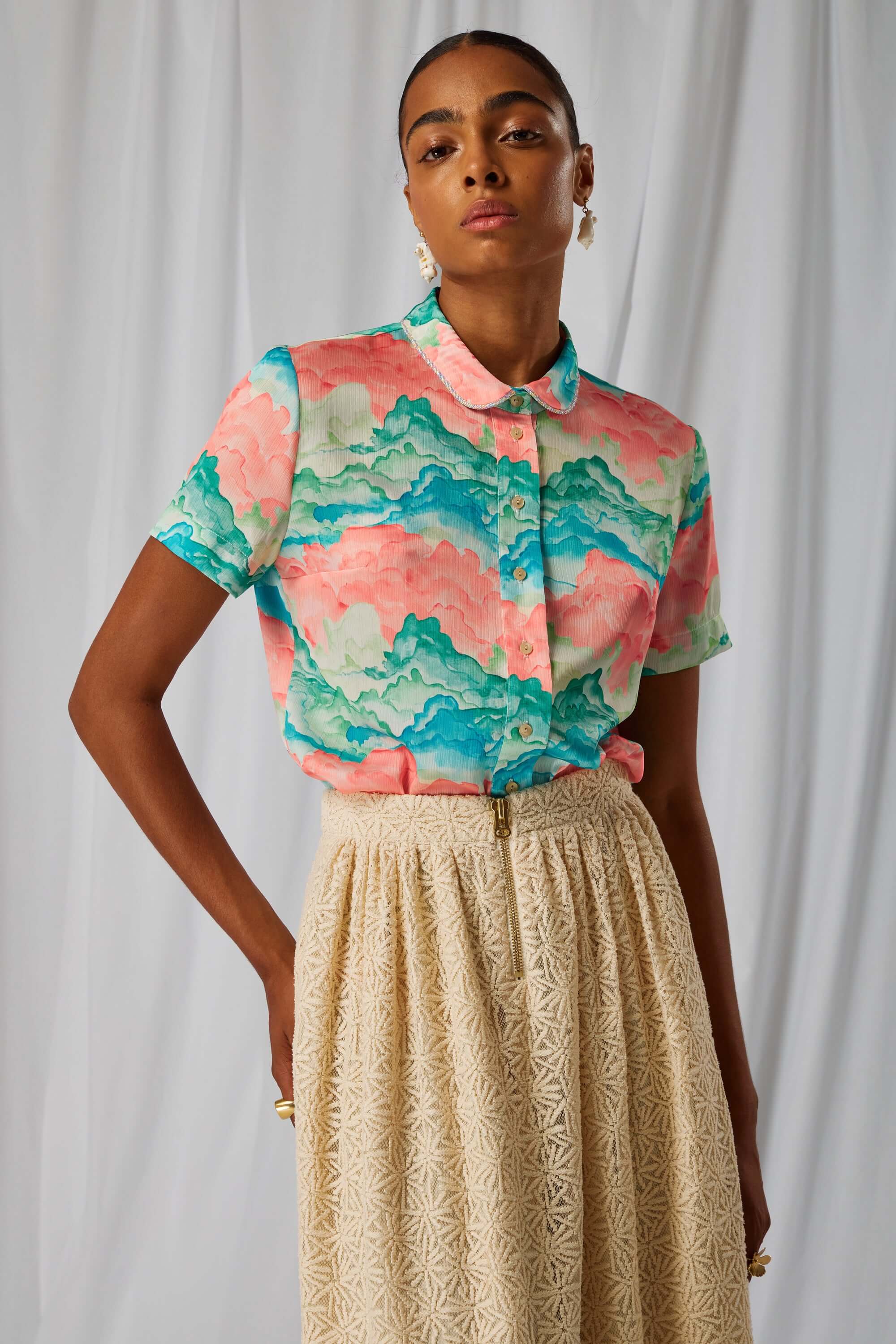 Chemise Doria en imprimé Nuit Blanche