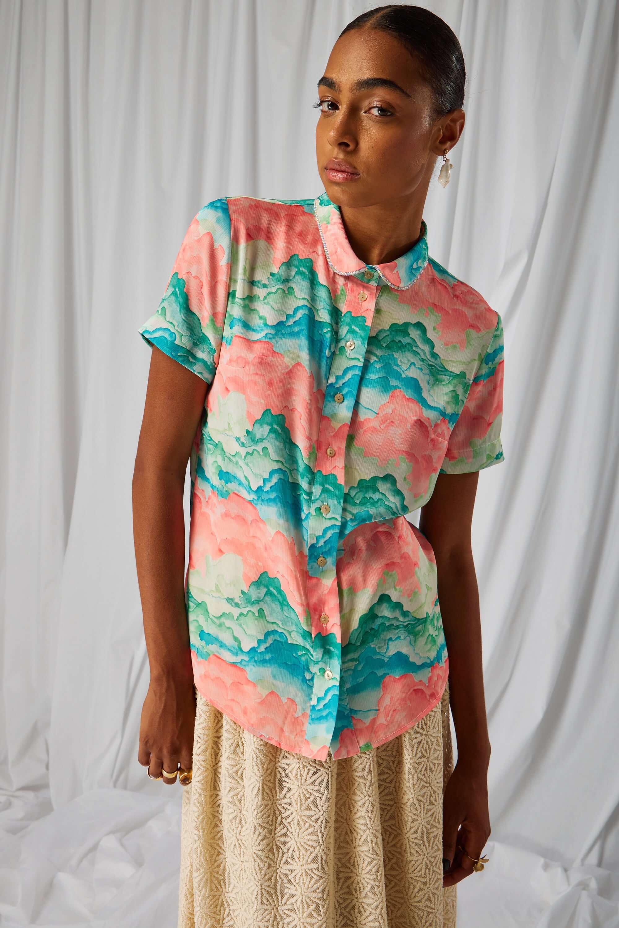 Chemise Doria en imprimé Nuit Blanche