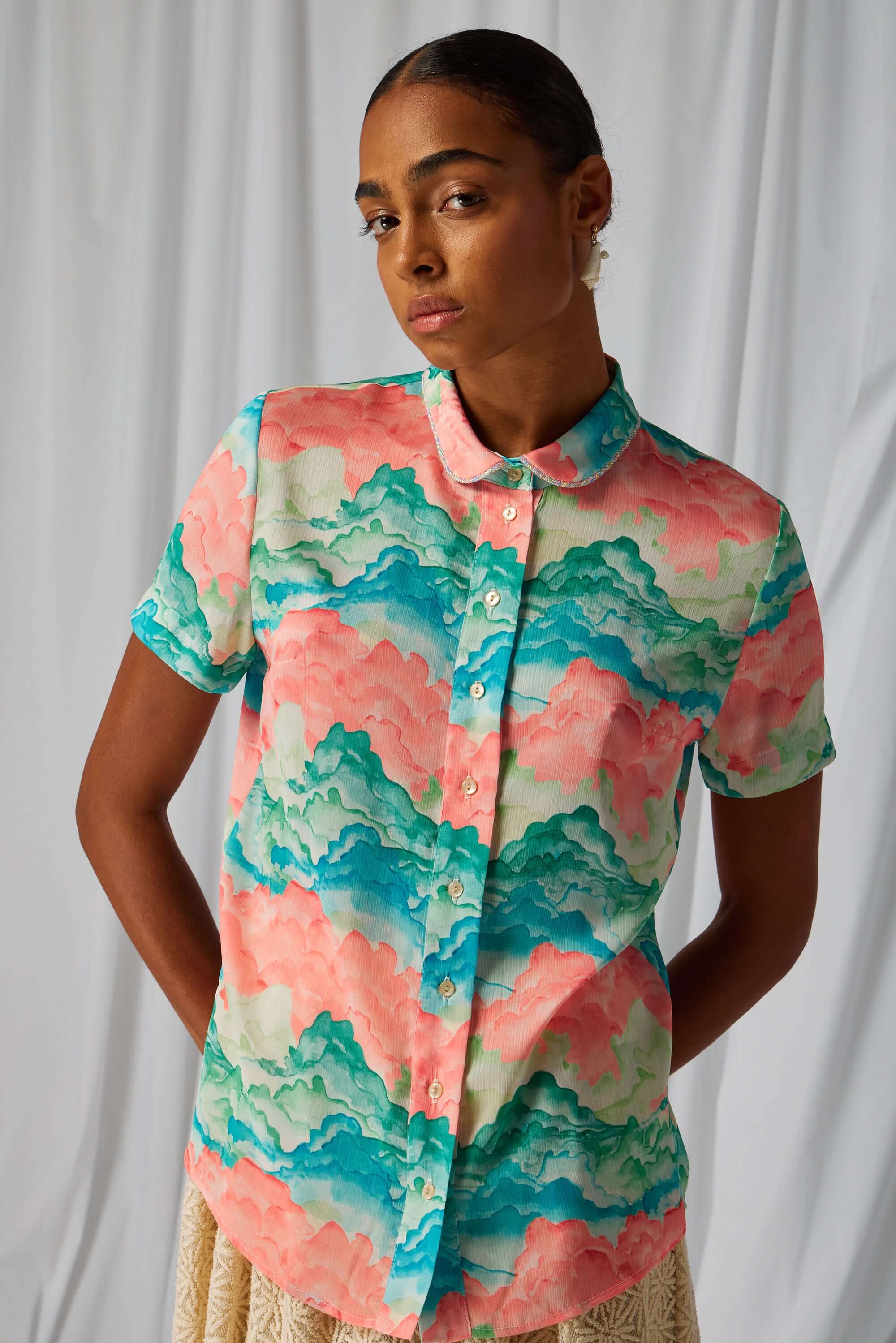 Chemise Doria en imprimé Nuit Blanche