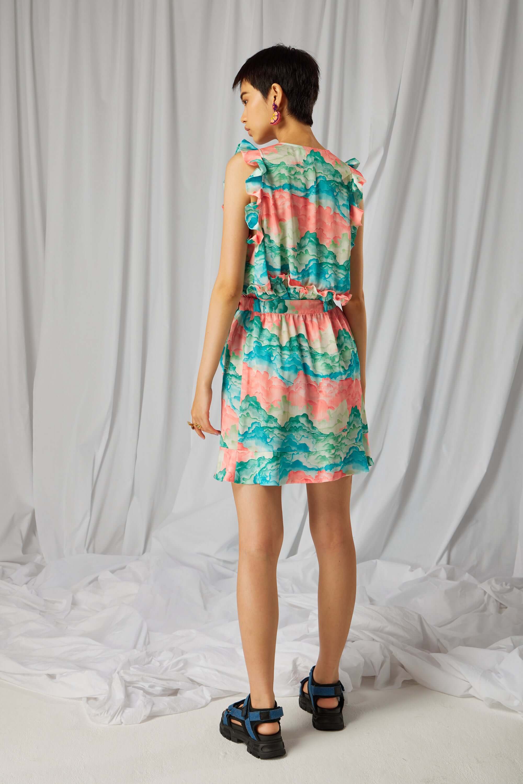 Austria skirt in Nuit Blanche print