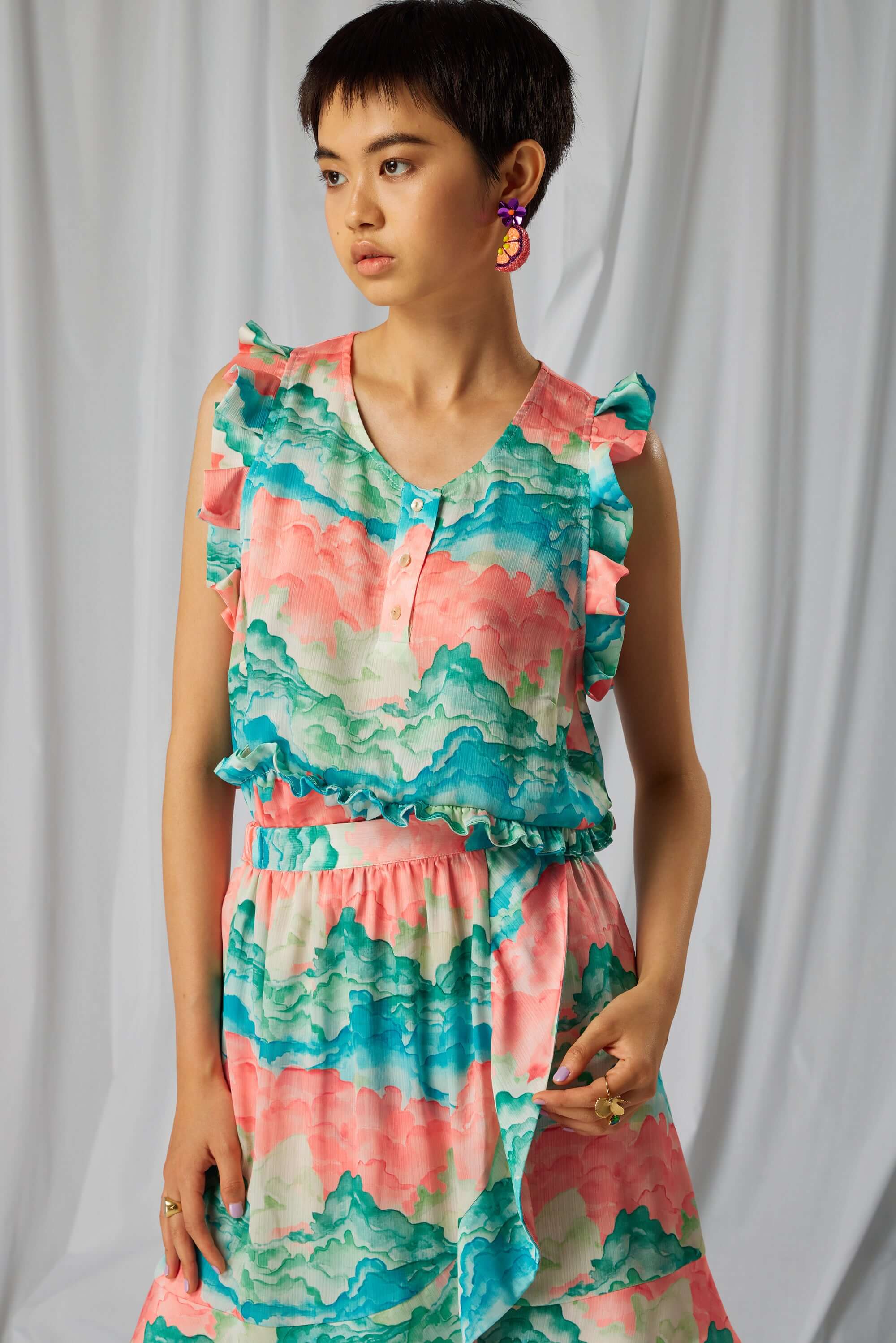 Kaya blouse in Nuit Blanche print