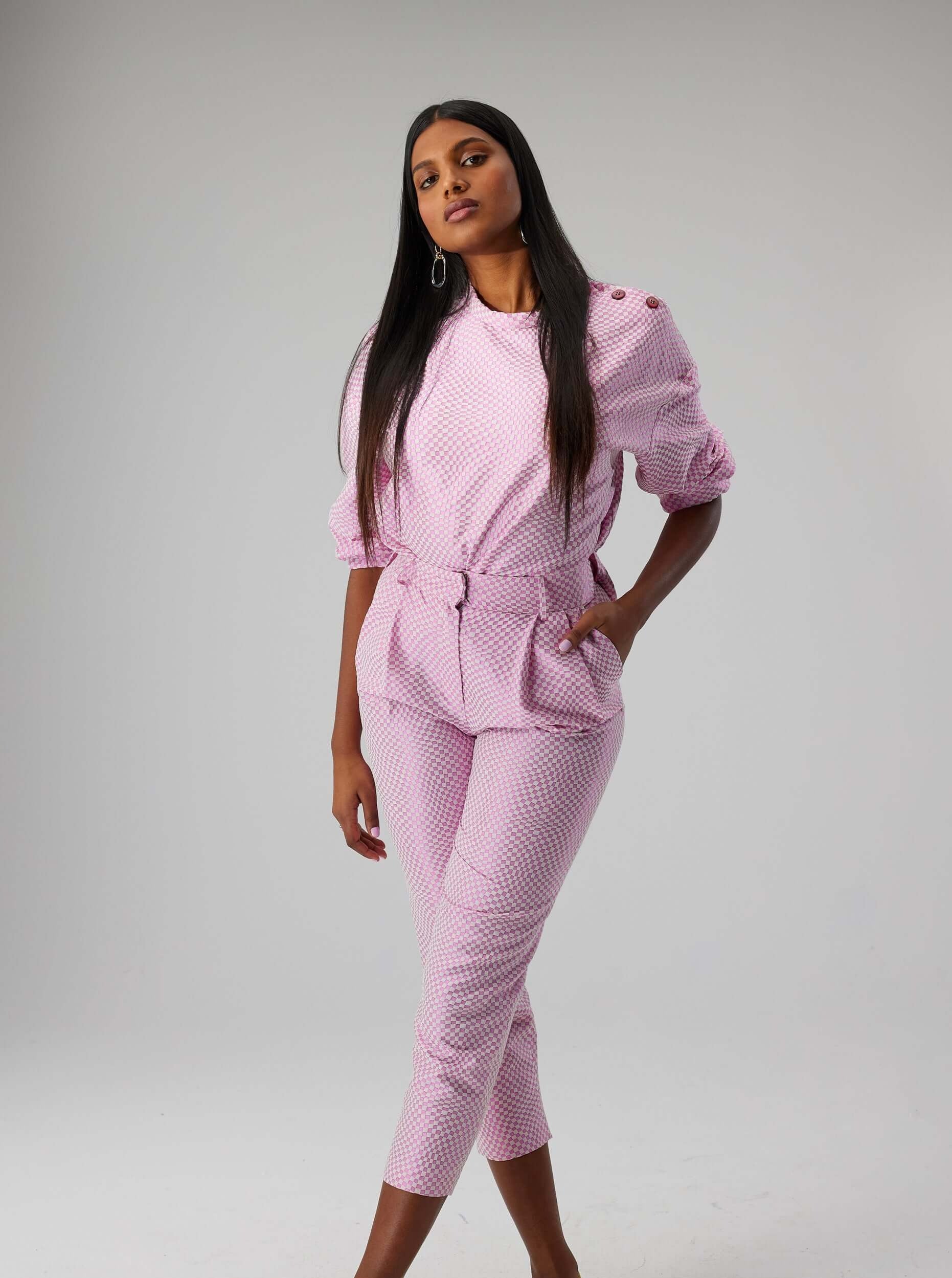 Pantalon Gabriel en damier Monica