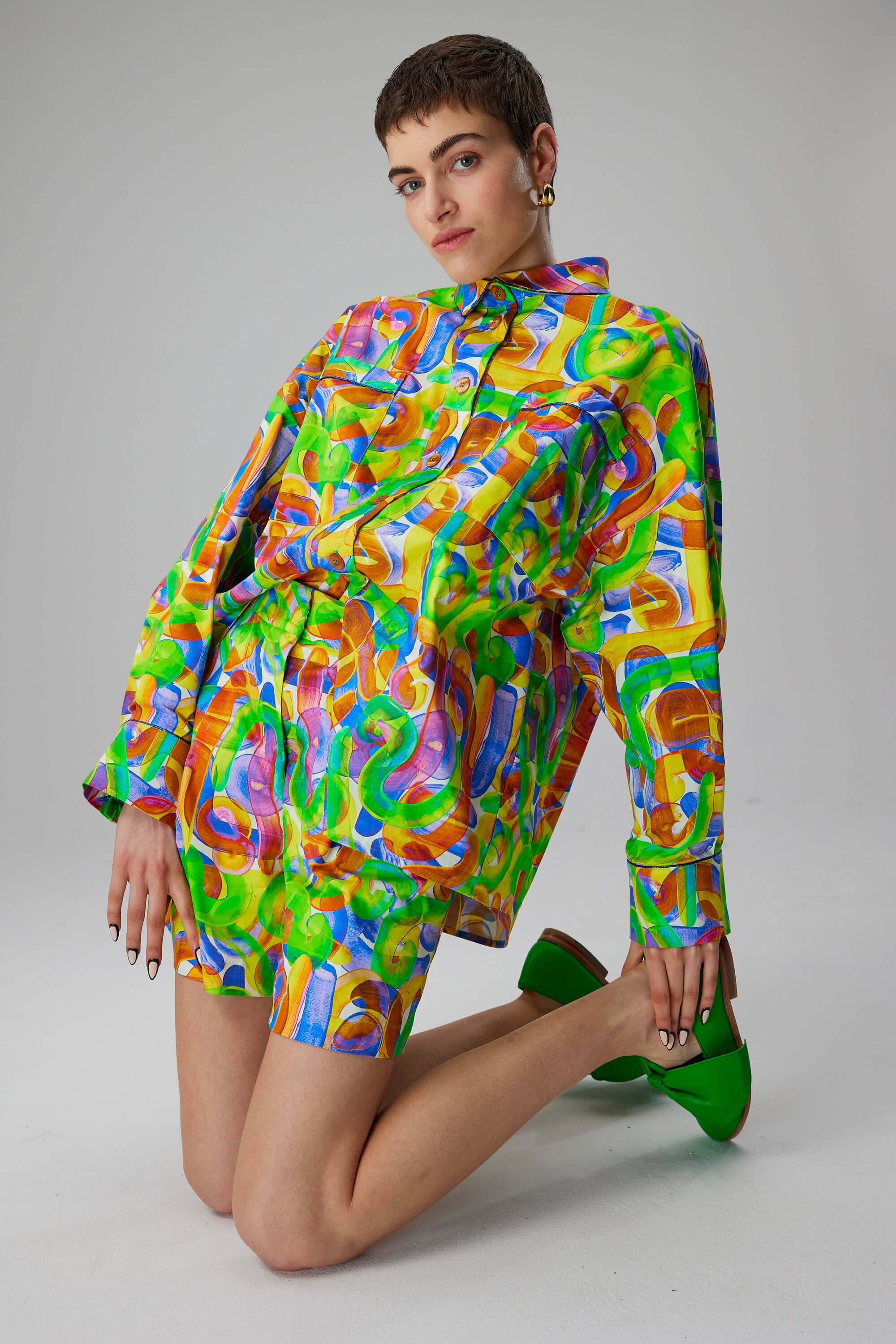 Astrée shirt in Kitrina Marshmallow print