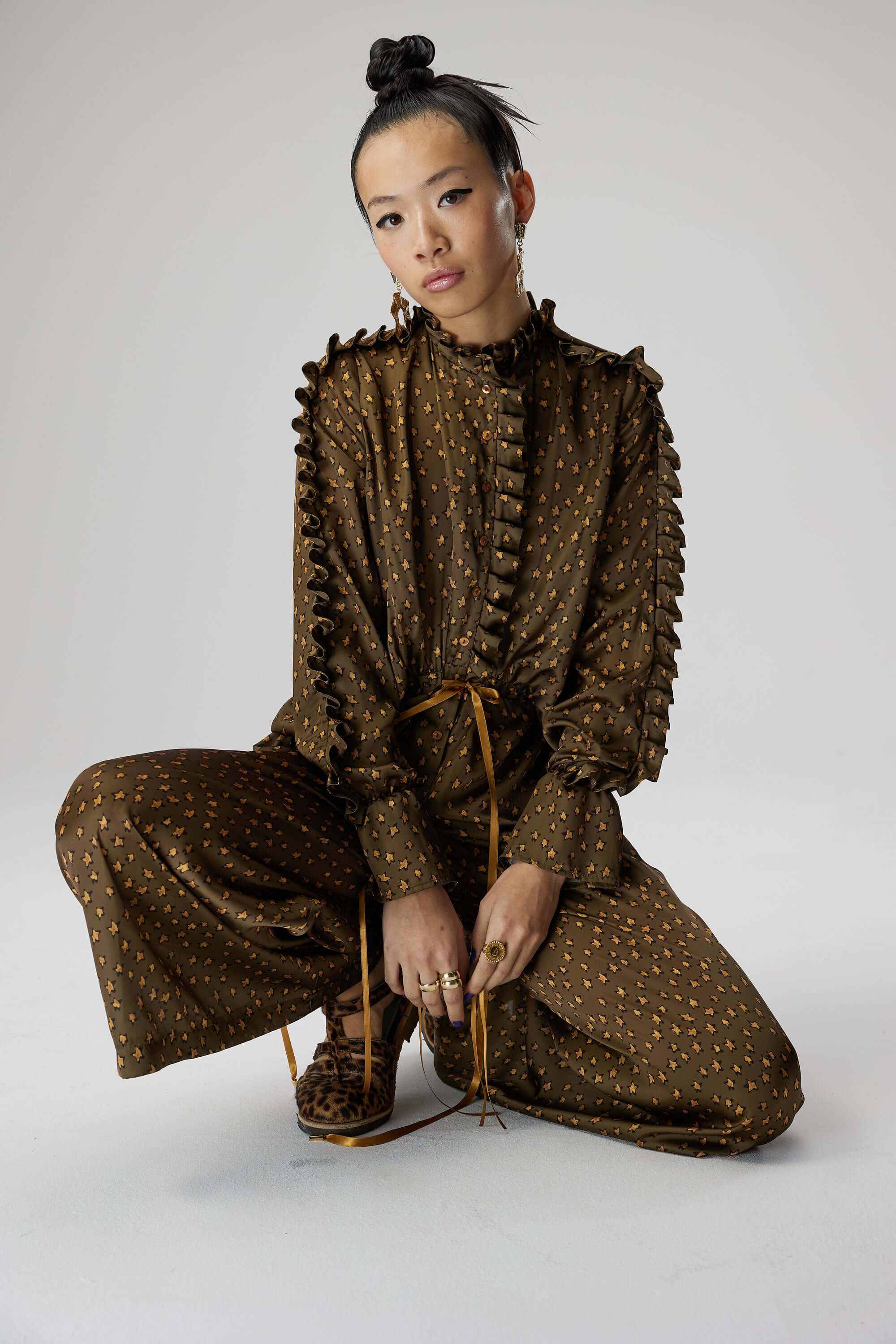 Combinaison Gil en imprimé Messy Stars écorce