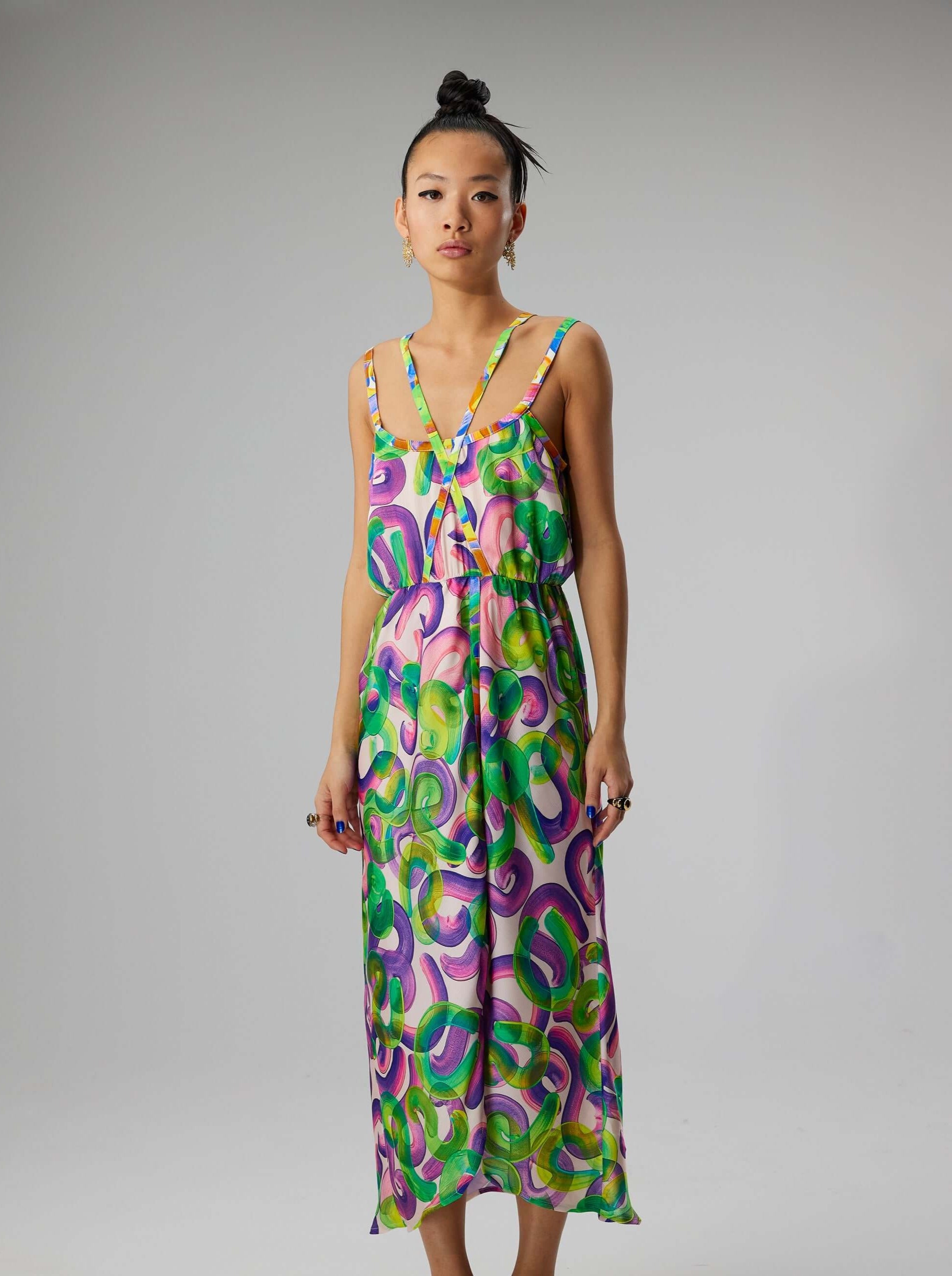 Dude dress in Iodine Marshmallow print