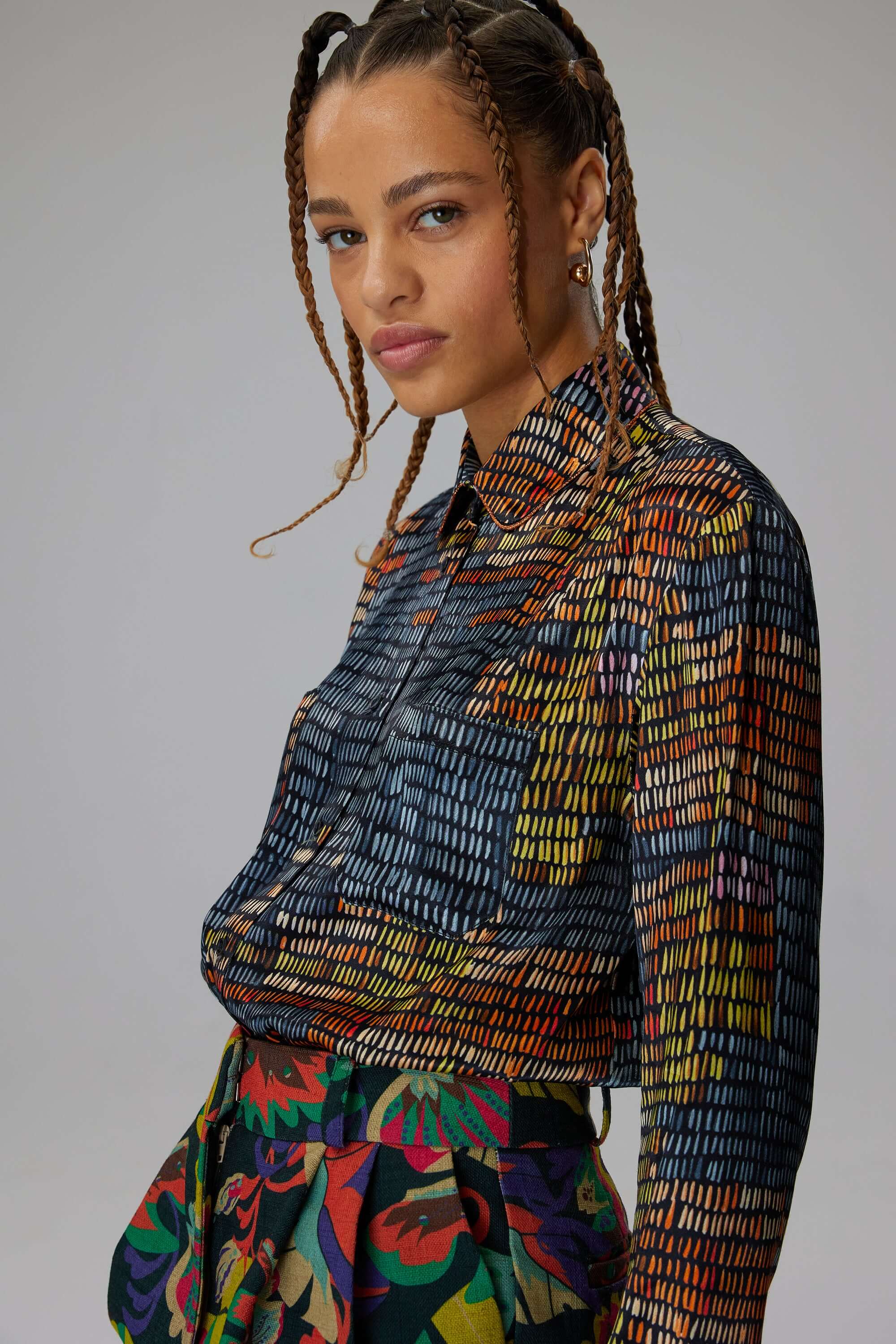 Chemise Dori en imprimé Dark and Stormy
