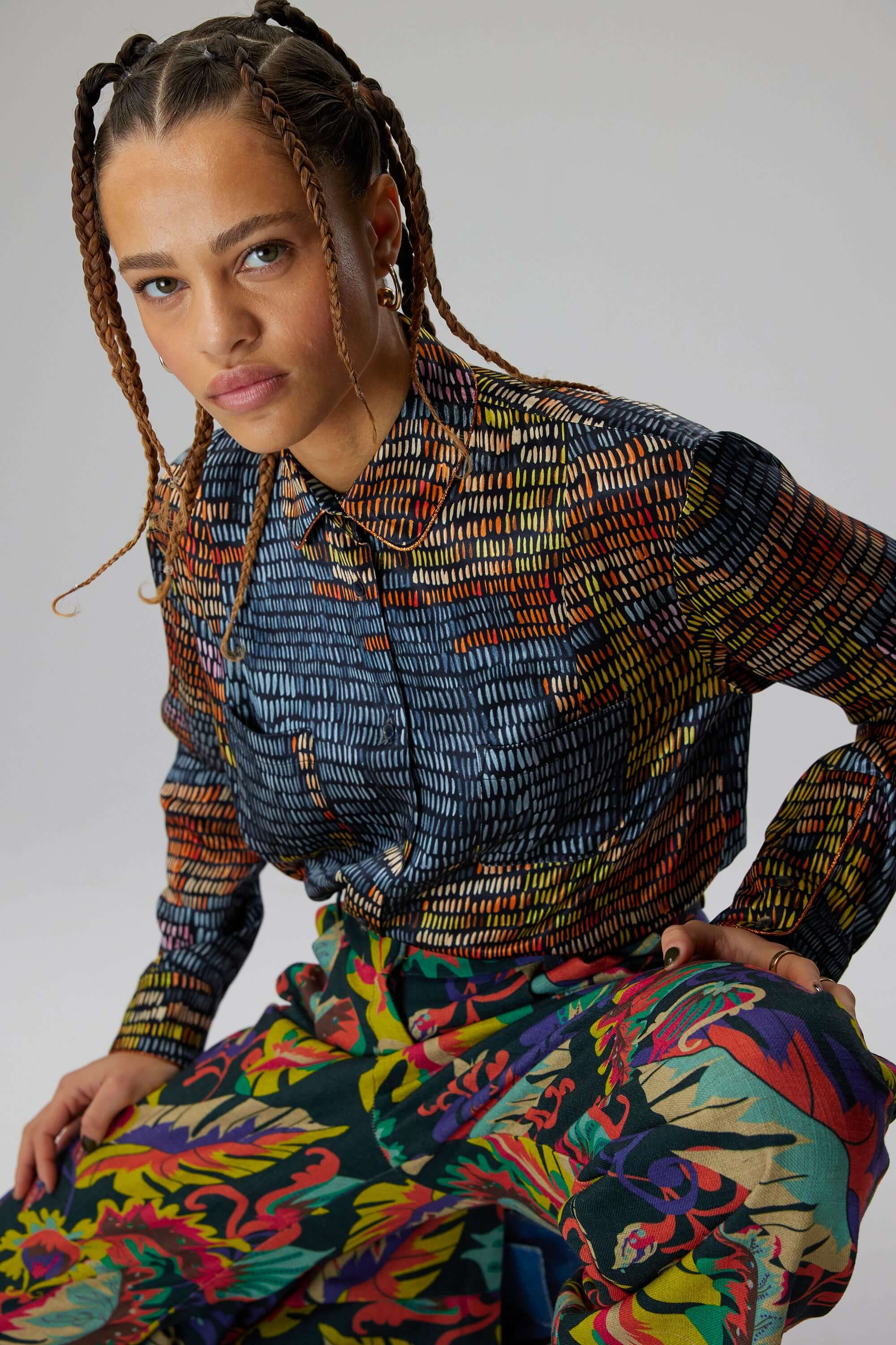 Chemise Dori en imprimé Dark and Stormy