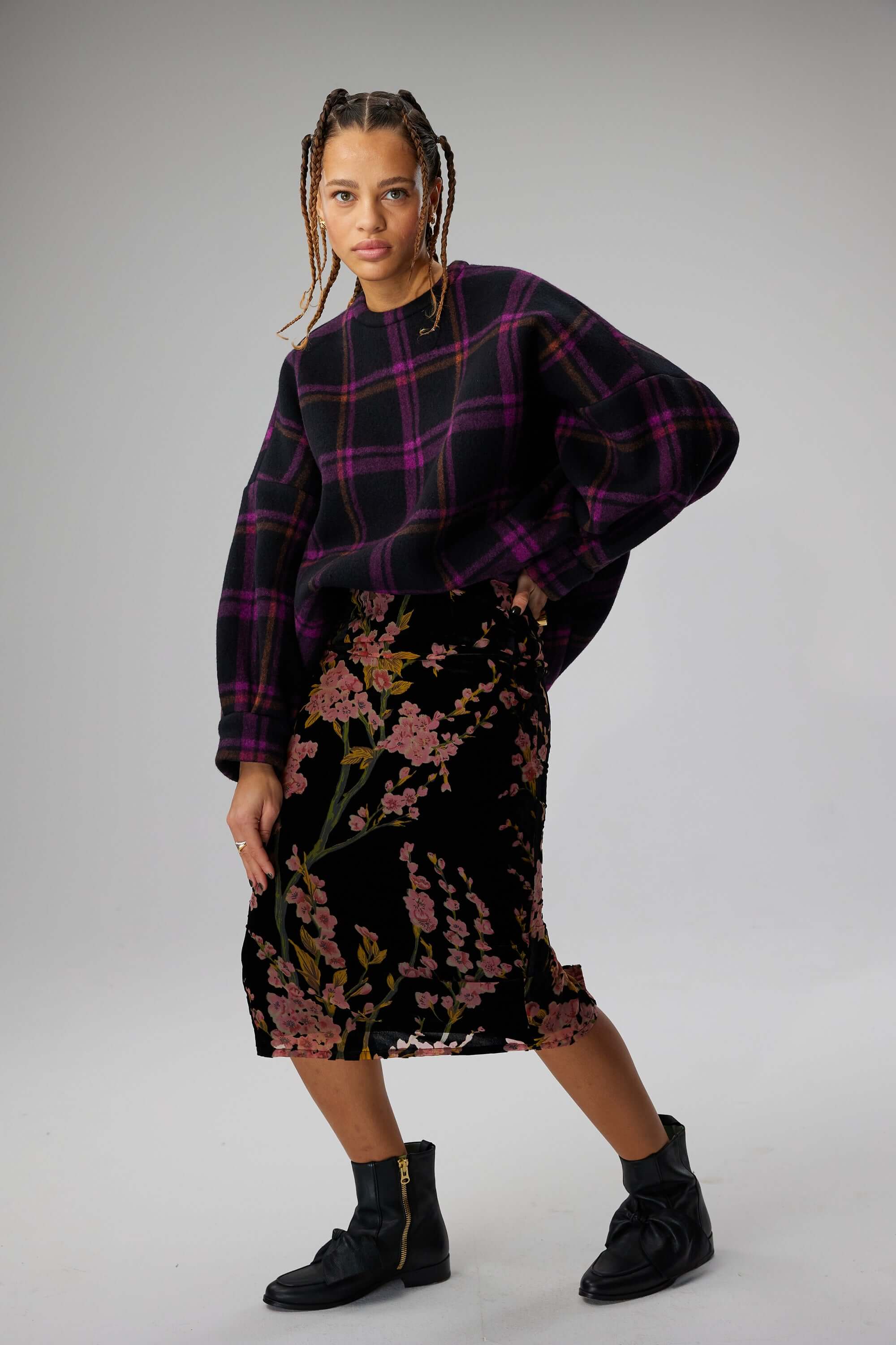 Fox skirt in velvet Blossom