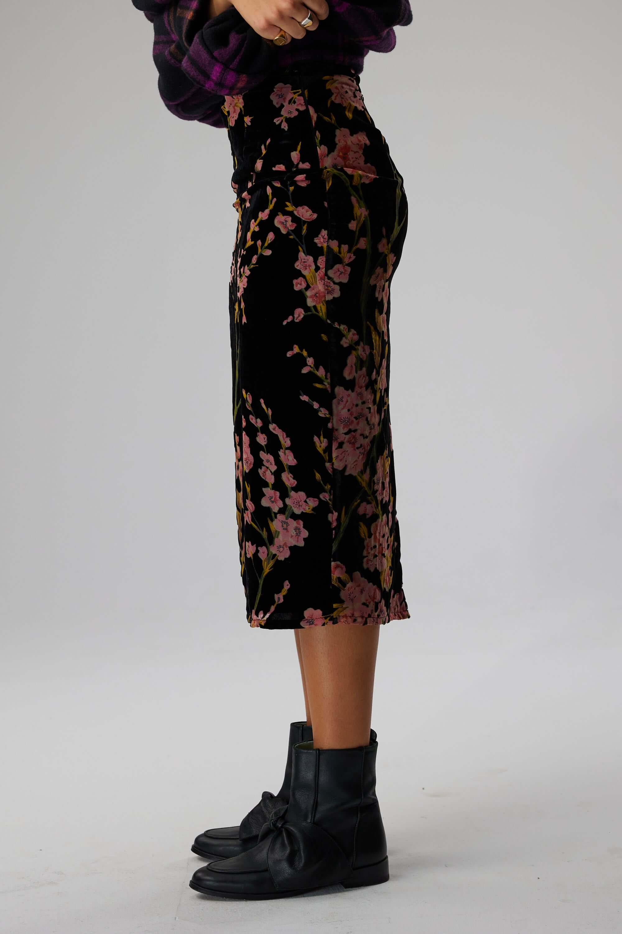 Fox skirt in velvet Blossom