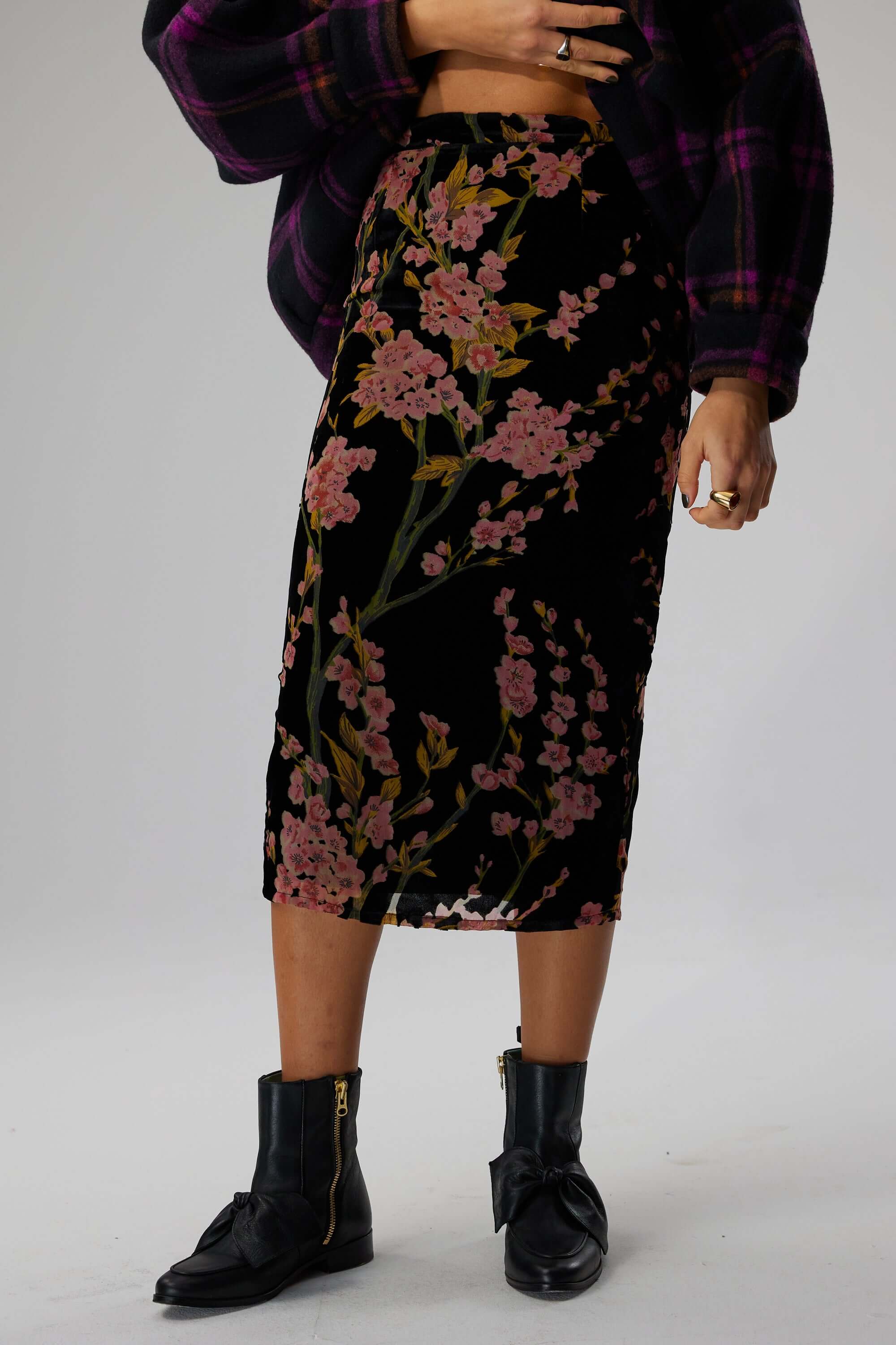 Fox skirt in velvet Blossom