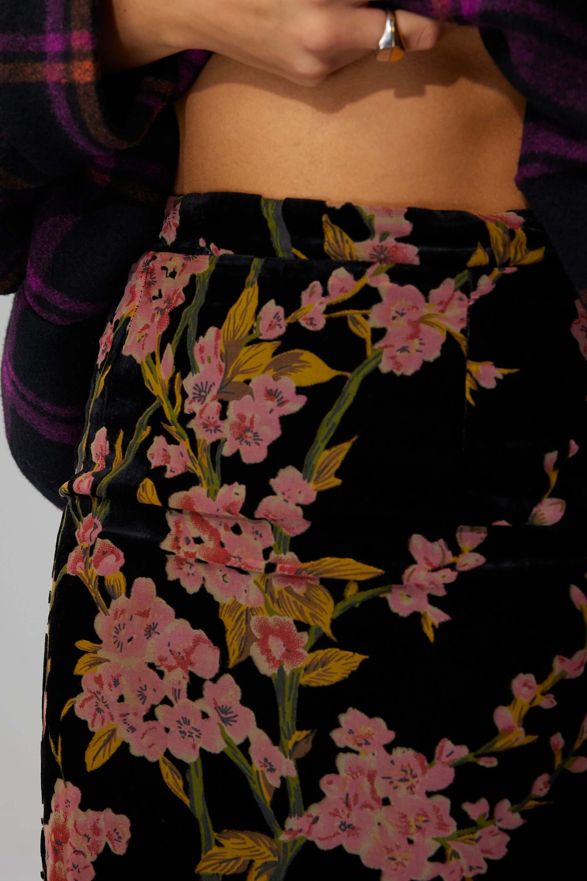 Fox skirt in velvet Blossom