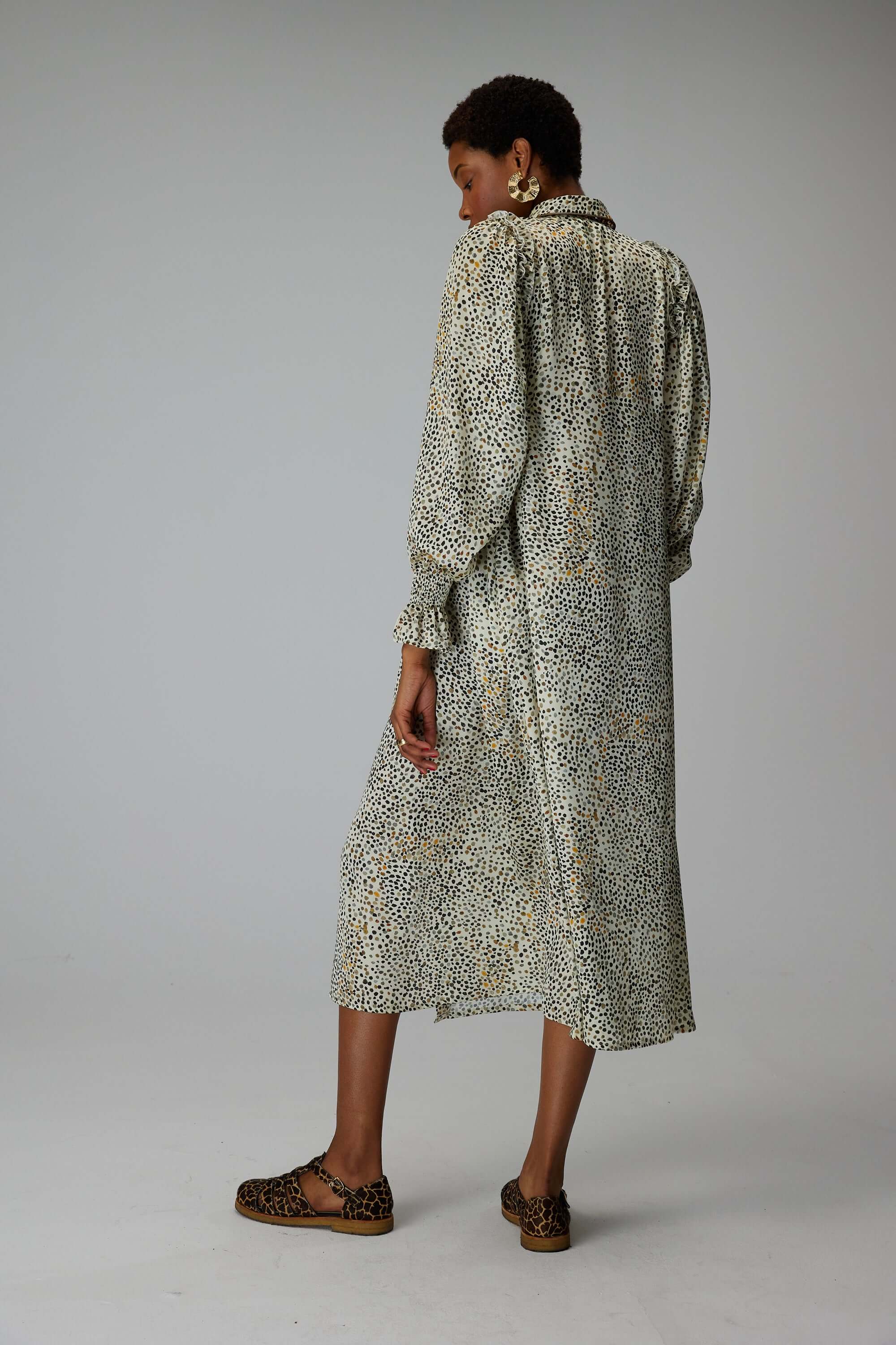 Robe Oma en imprimé Panthère blanche