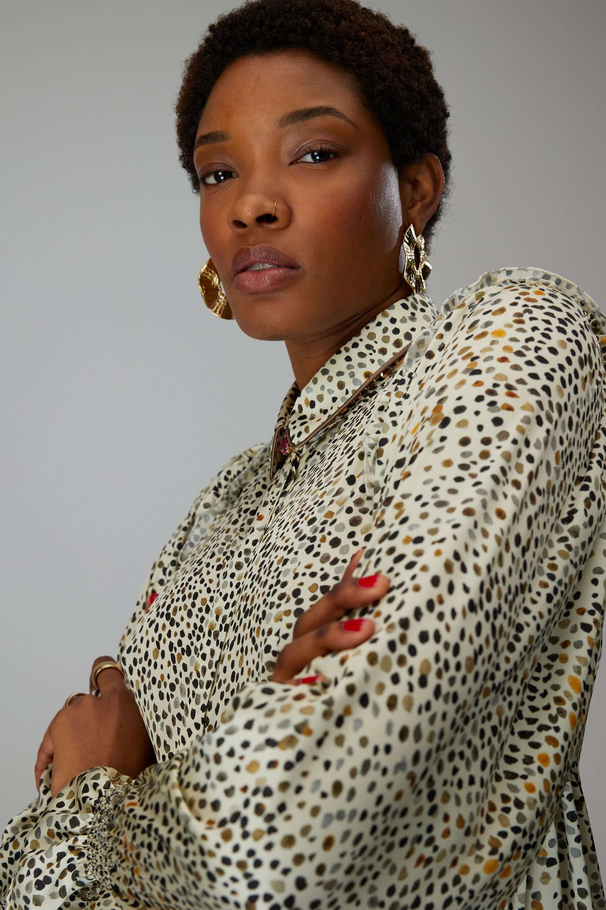 Robe Oma en imprimé Panthère blanche