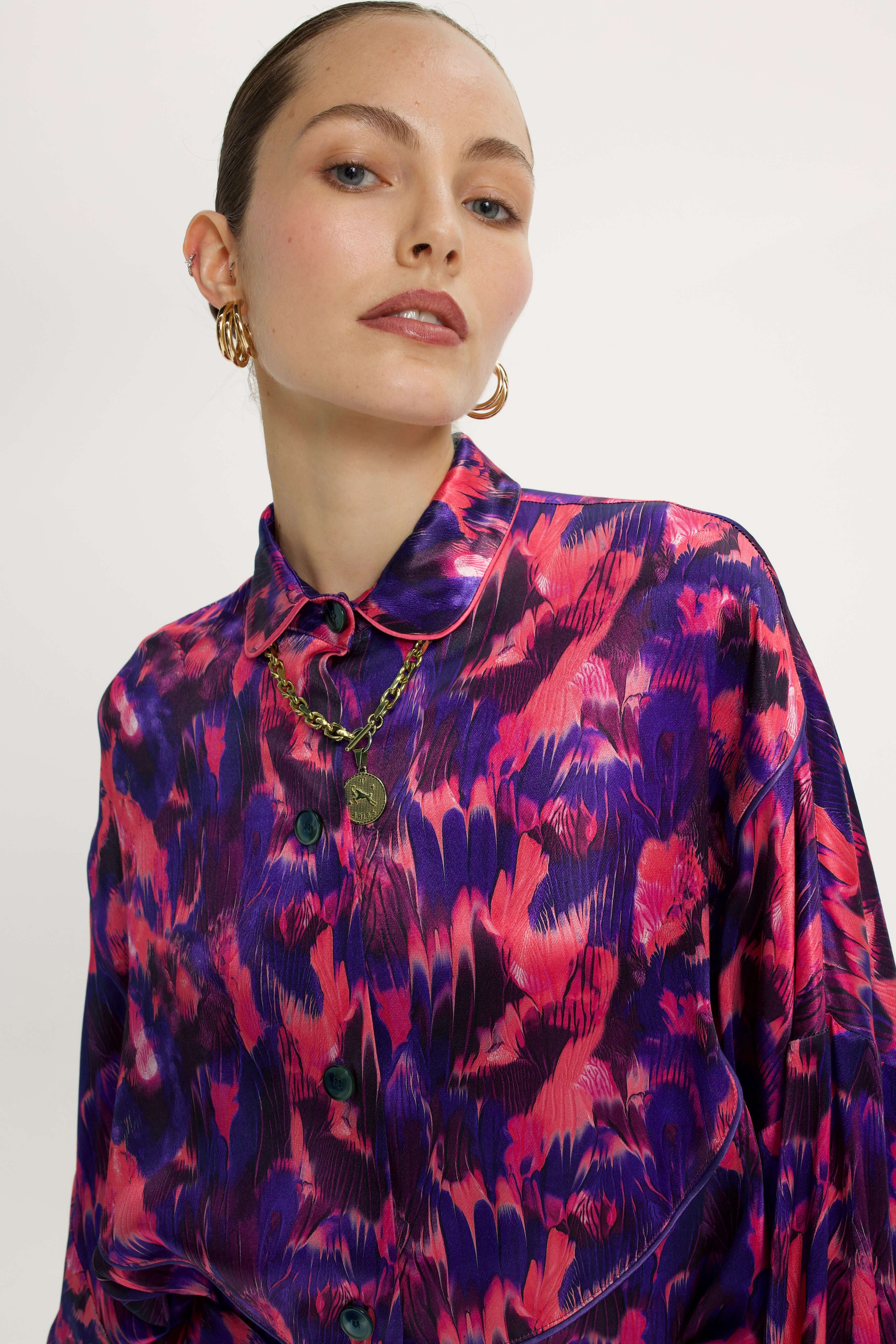 Tasman Shirt in Vibrant Flecked Print