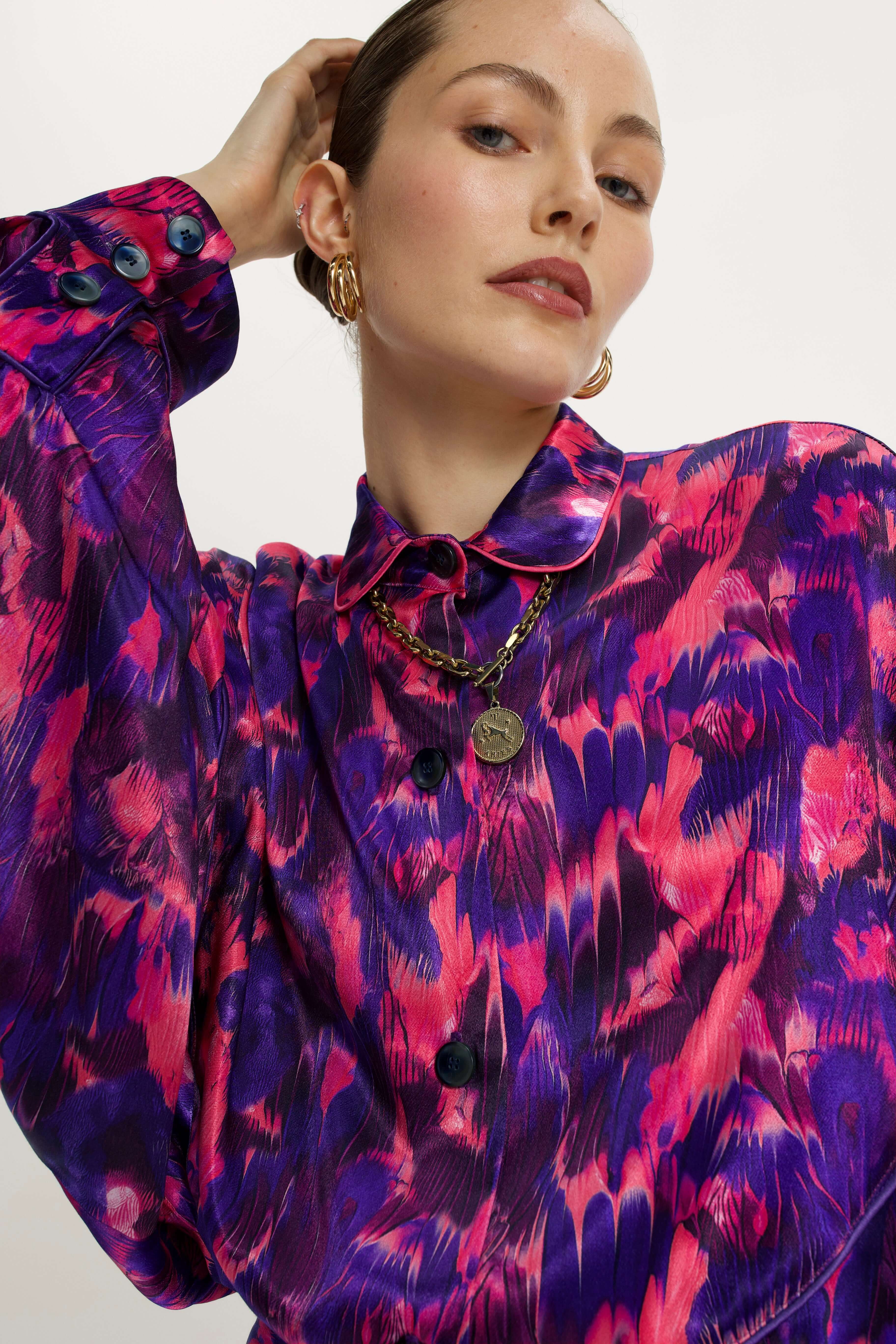 Tasman Shirt in Vibrant Flecked Print