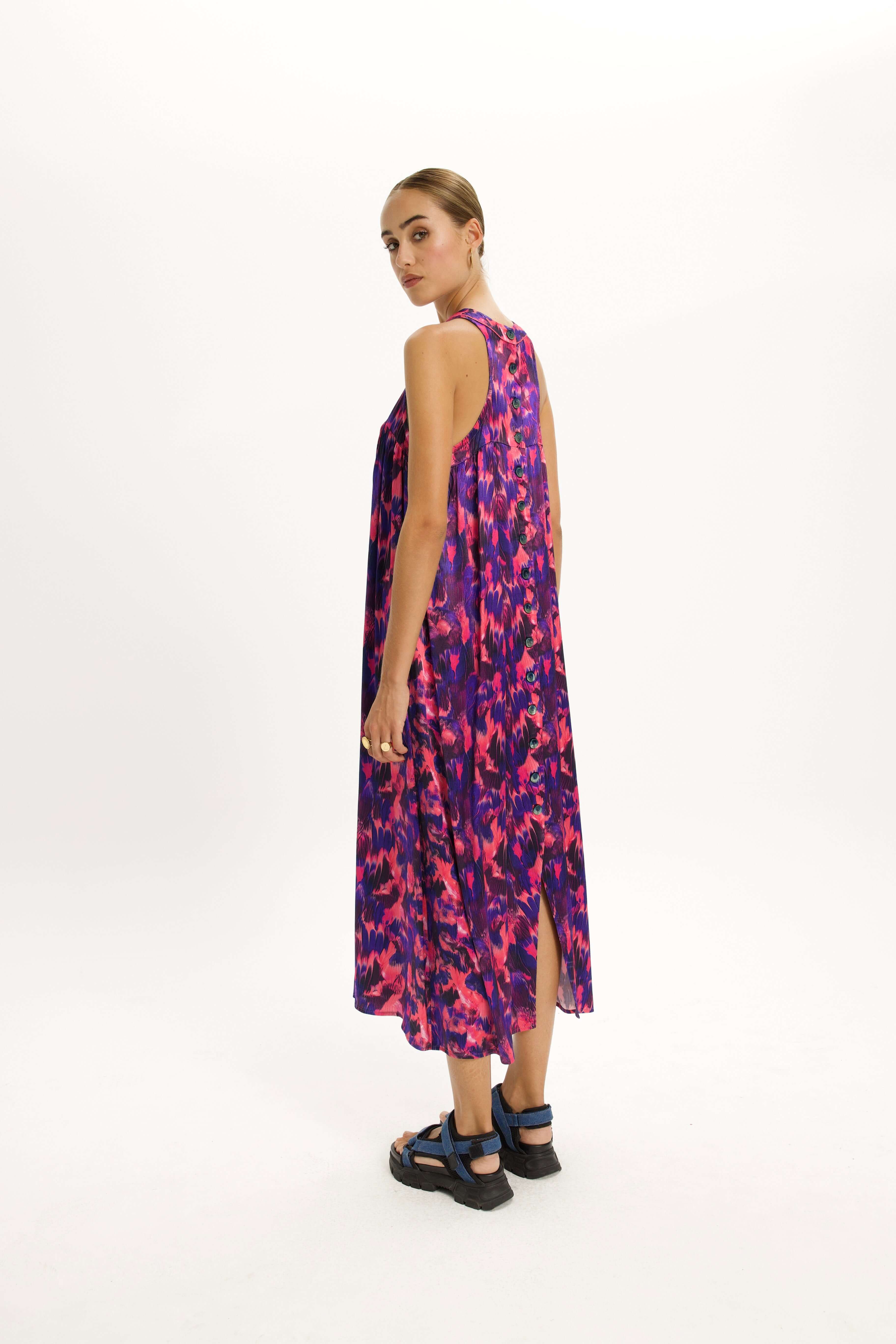 Stella Dress in Vibrant Flecked Print