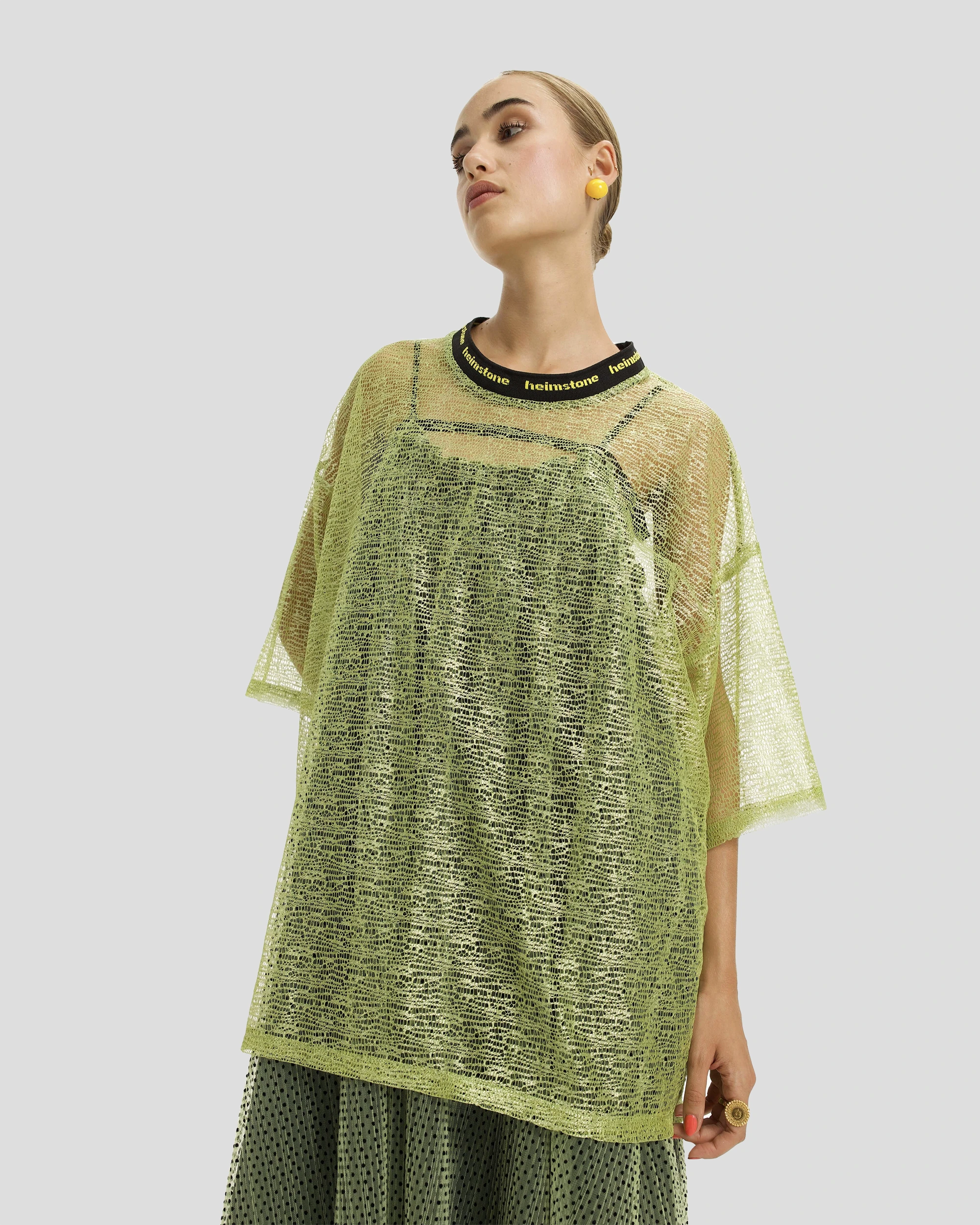 Basket t-shirt in toile Cellules anis