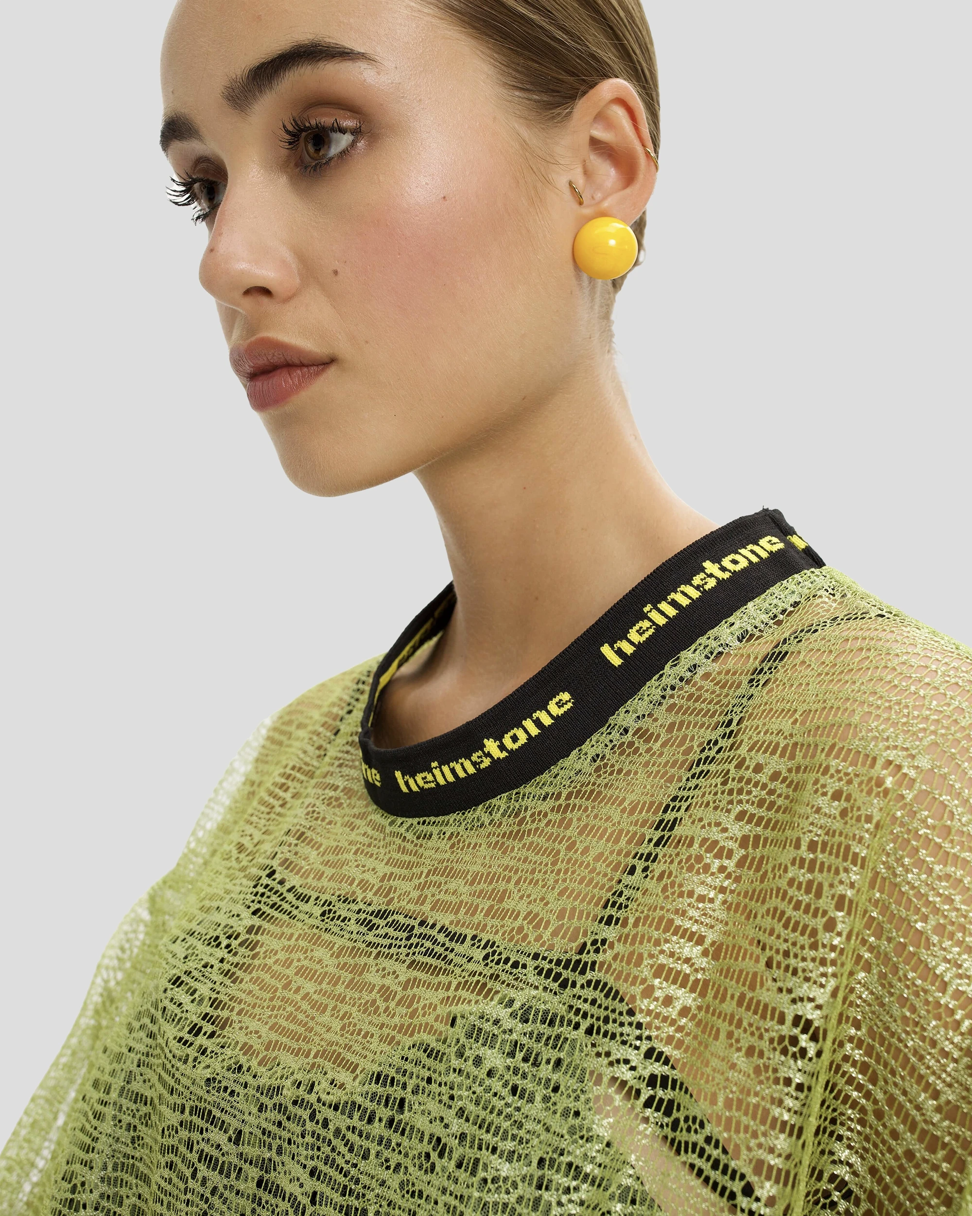 Basket t-shirt in toile Cellules anis