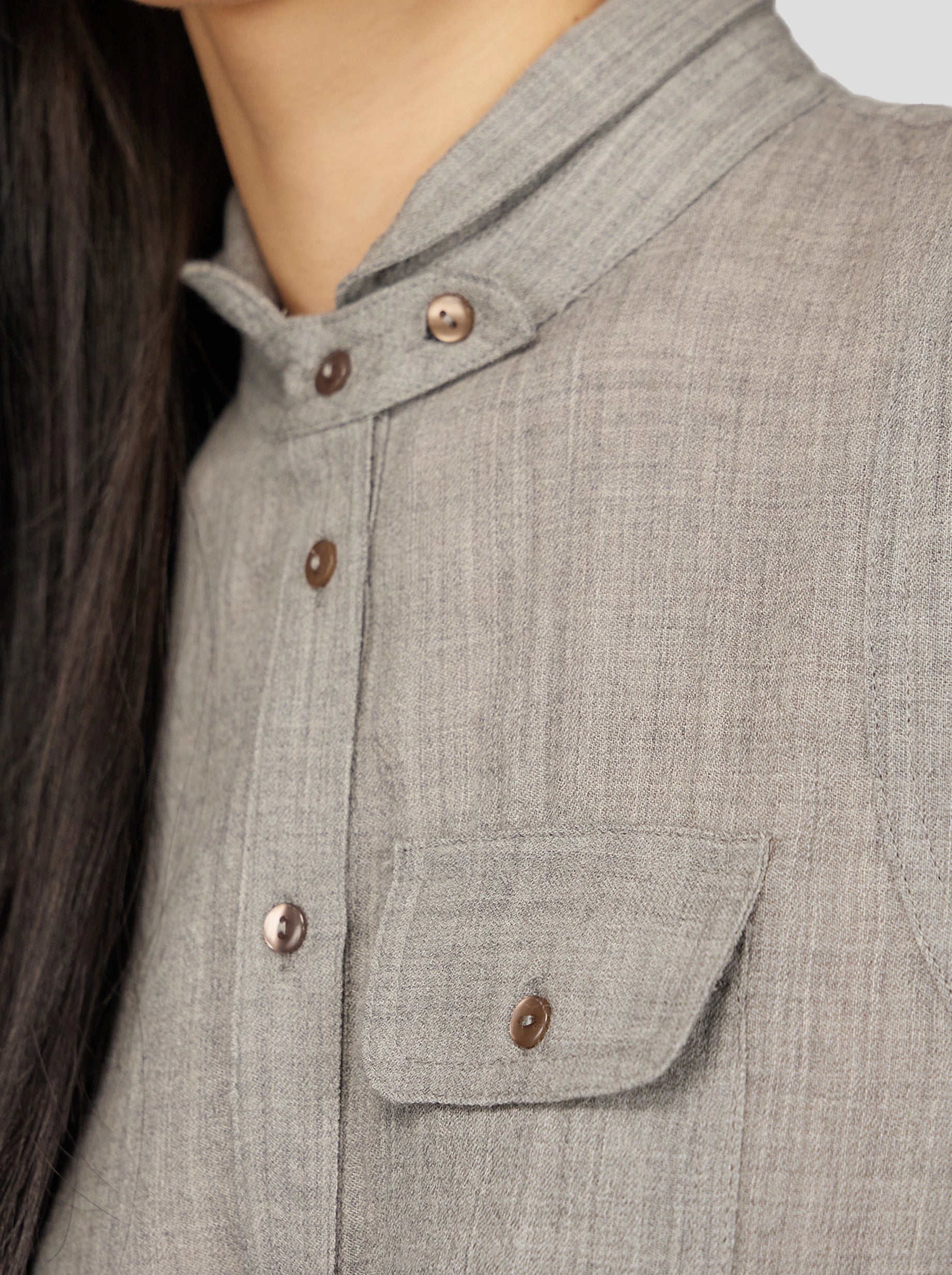 Chemise Tokyo en Drap de laine Cendre