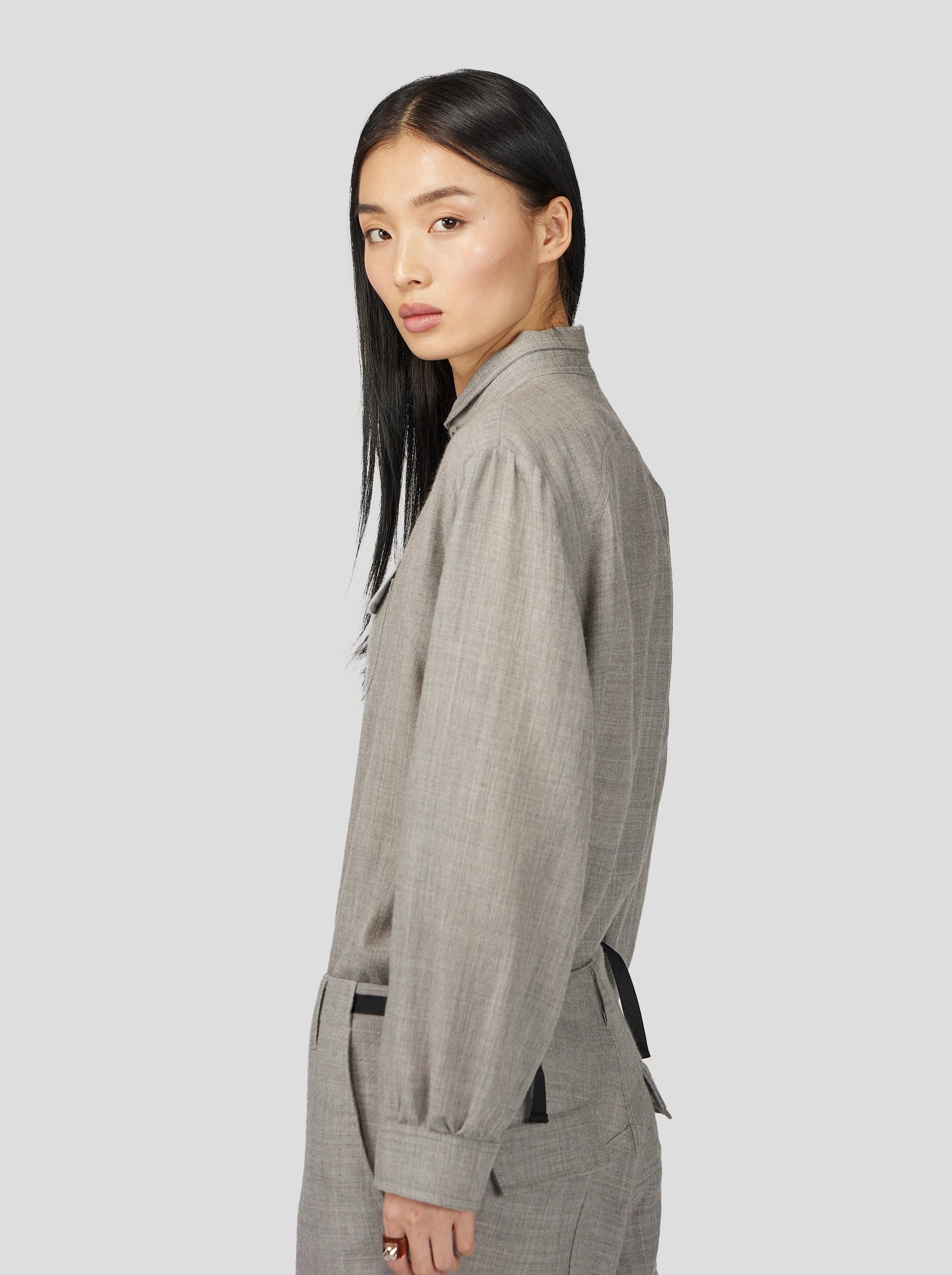 Chemise Tokyo en Drap de laine Cendre