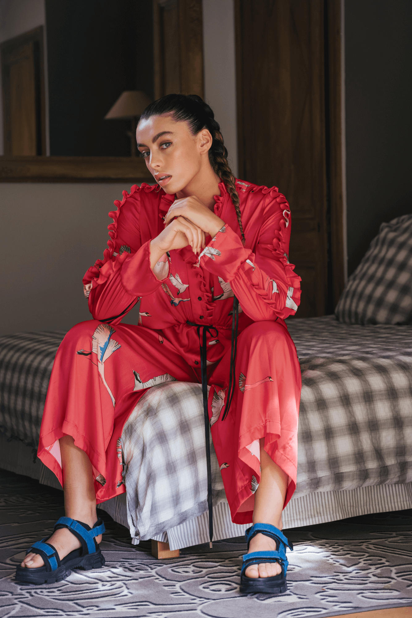 Combinaison Gil en imprimé Swan rose