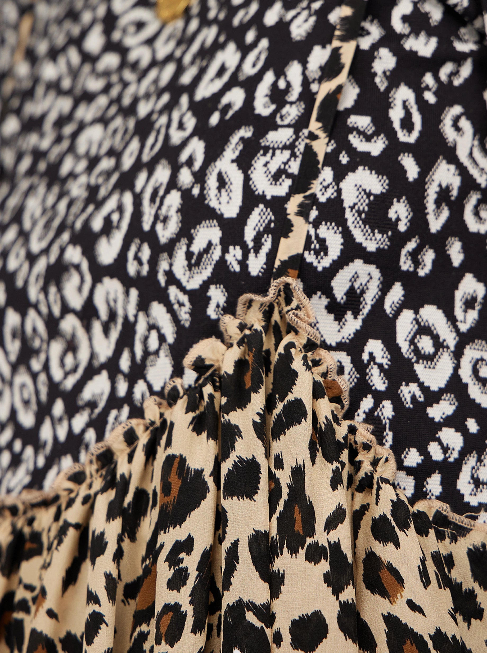 JUPE LOUIE EN IMPRIMÉ LEOPARD SOYEUX