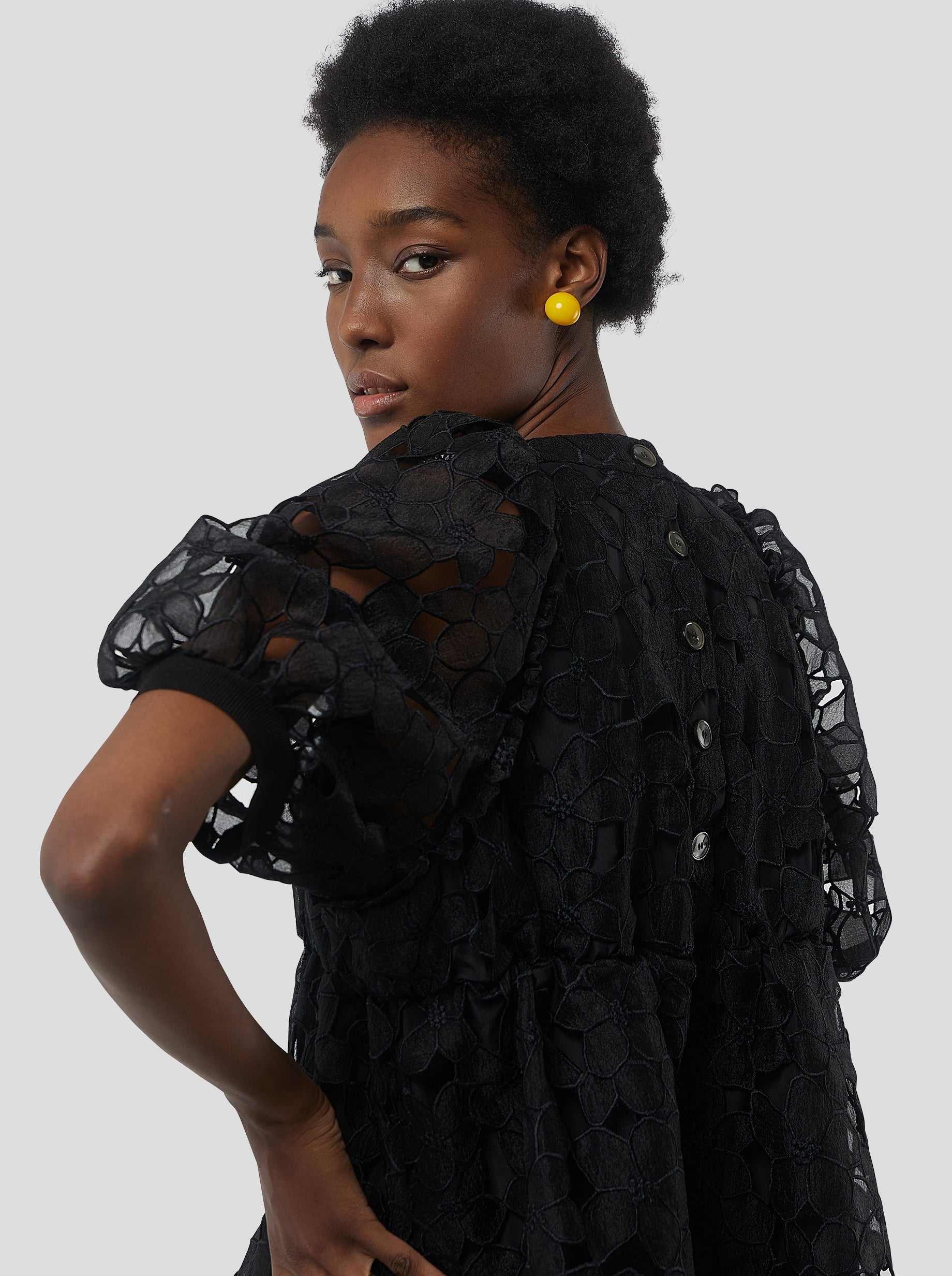 Robe martha en Dentelle Laurier brulé