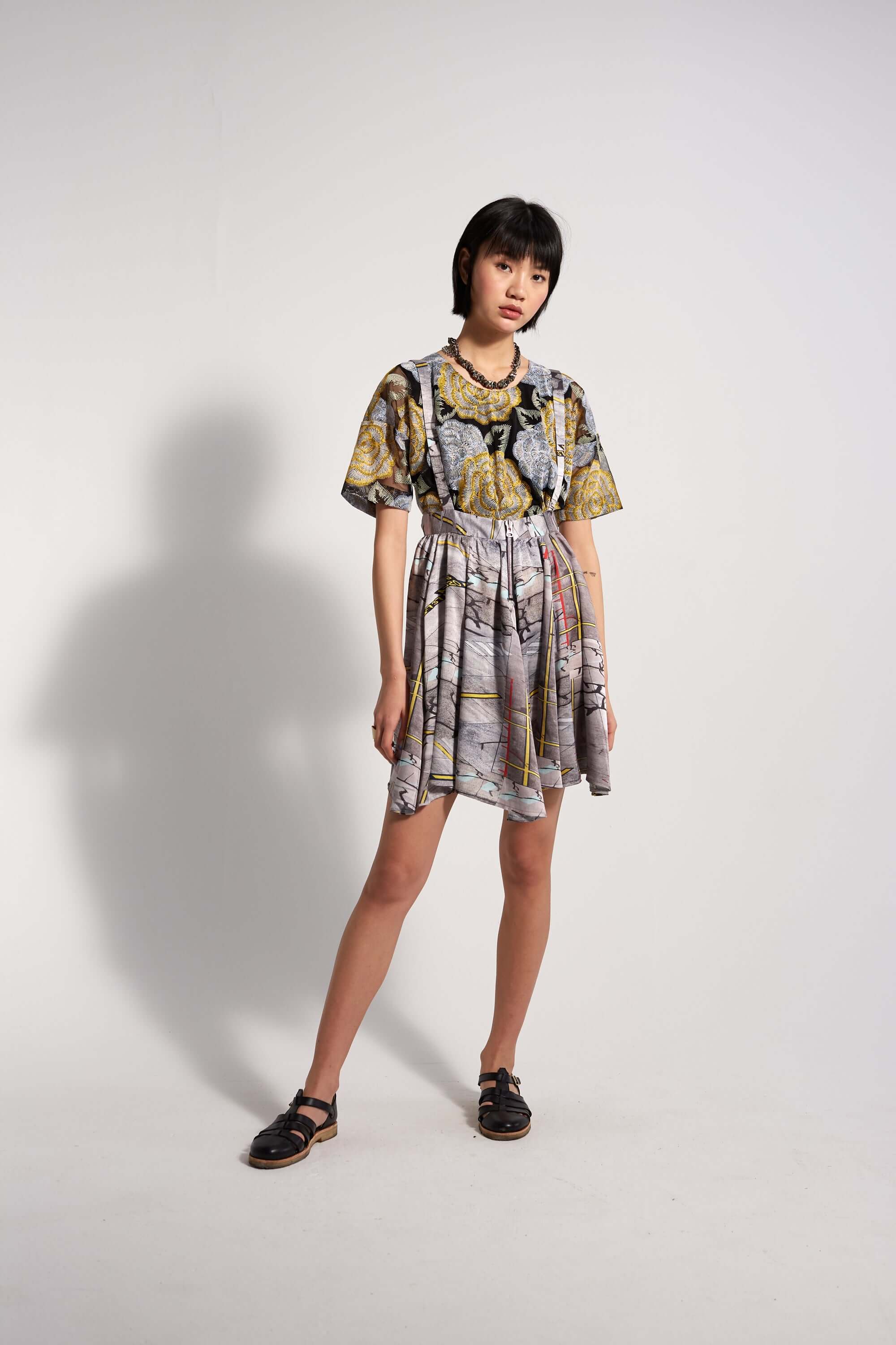 Decatur skirt in tarmac print