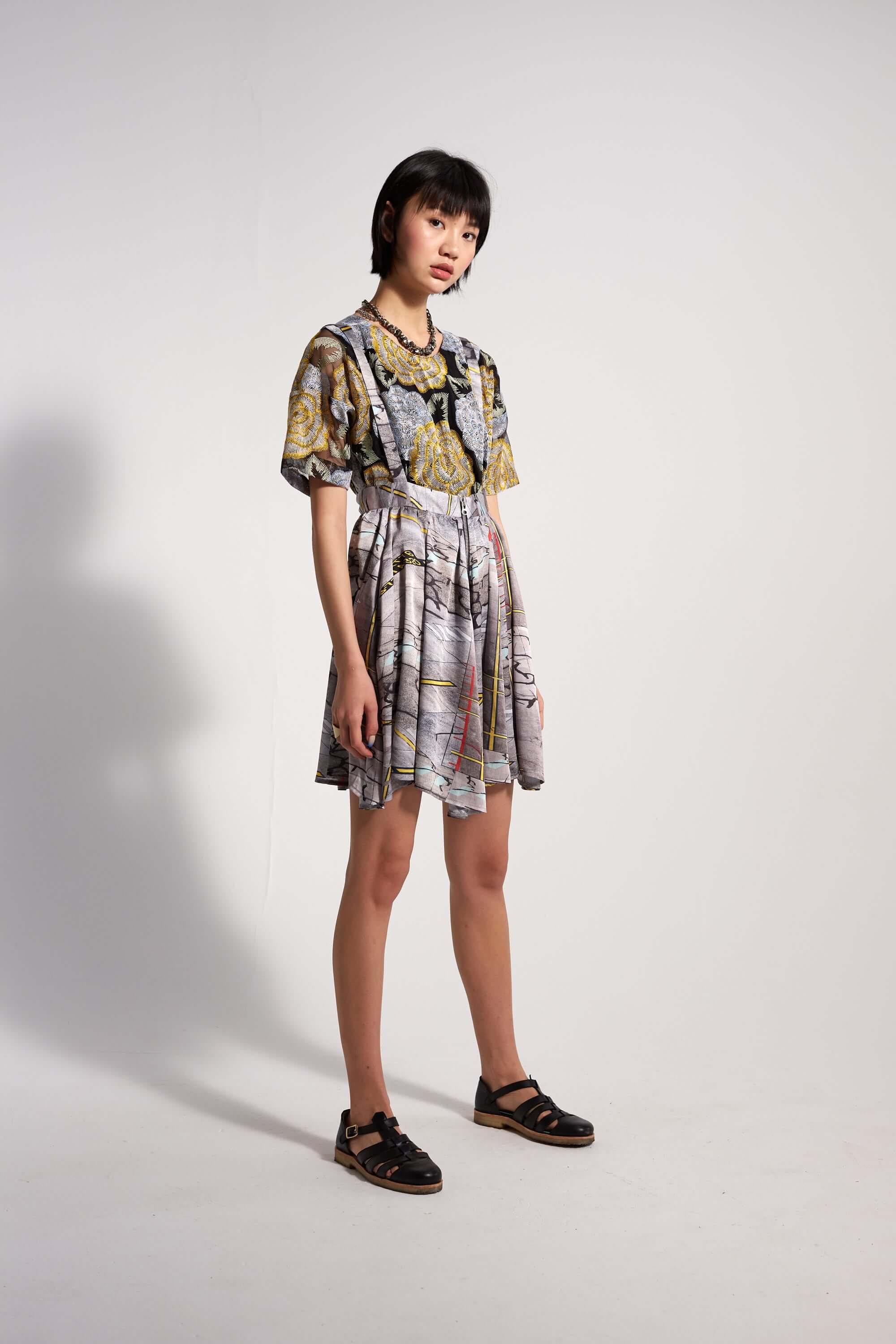 Decatur skirt in tarmac print