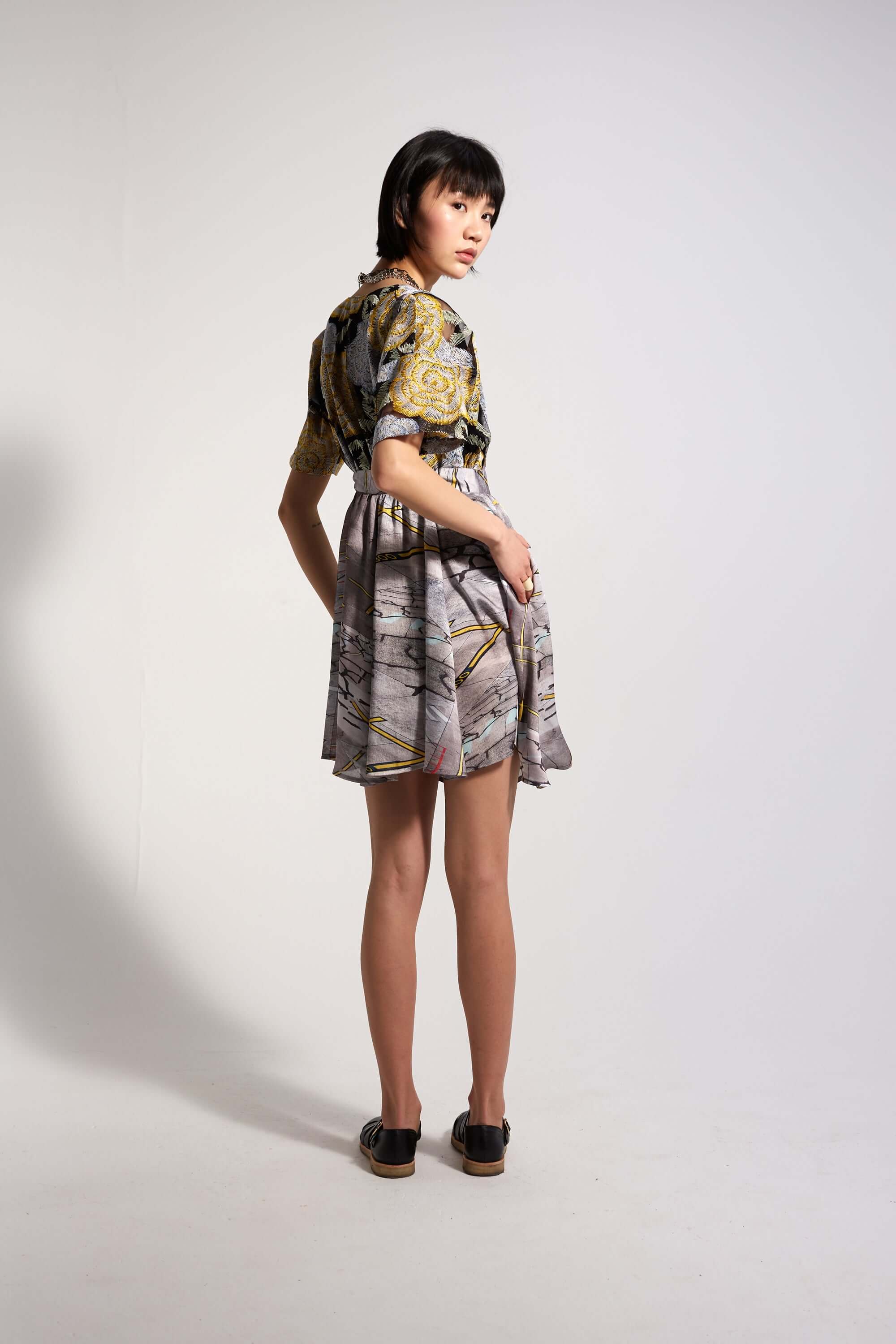 Decatur skirt in tarmac print