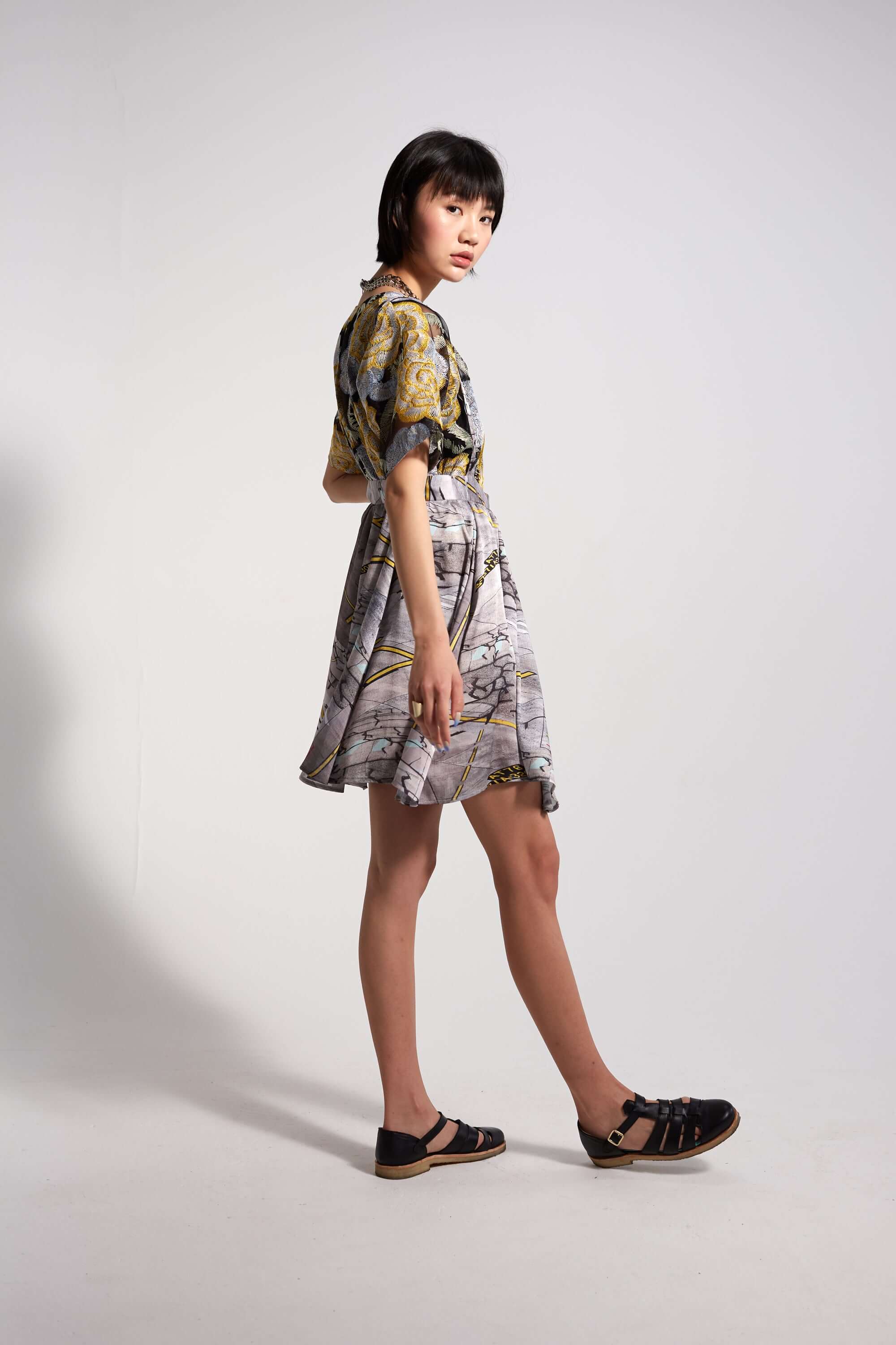 Decatur skirt in tarmac print