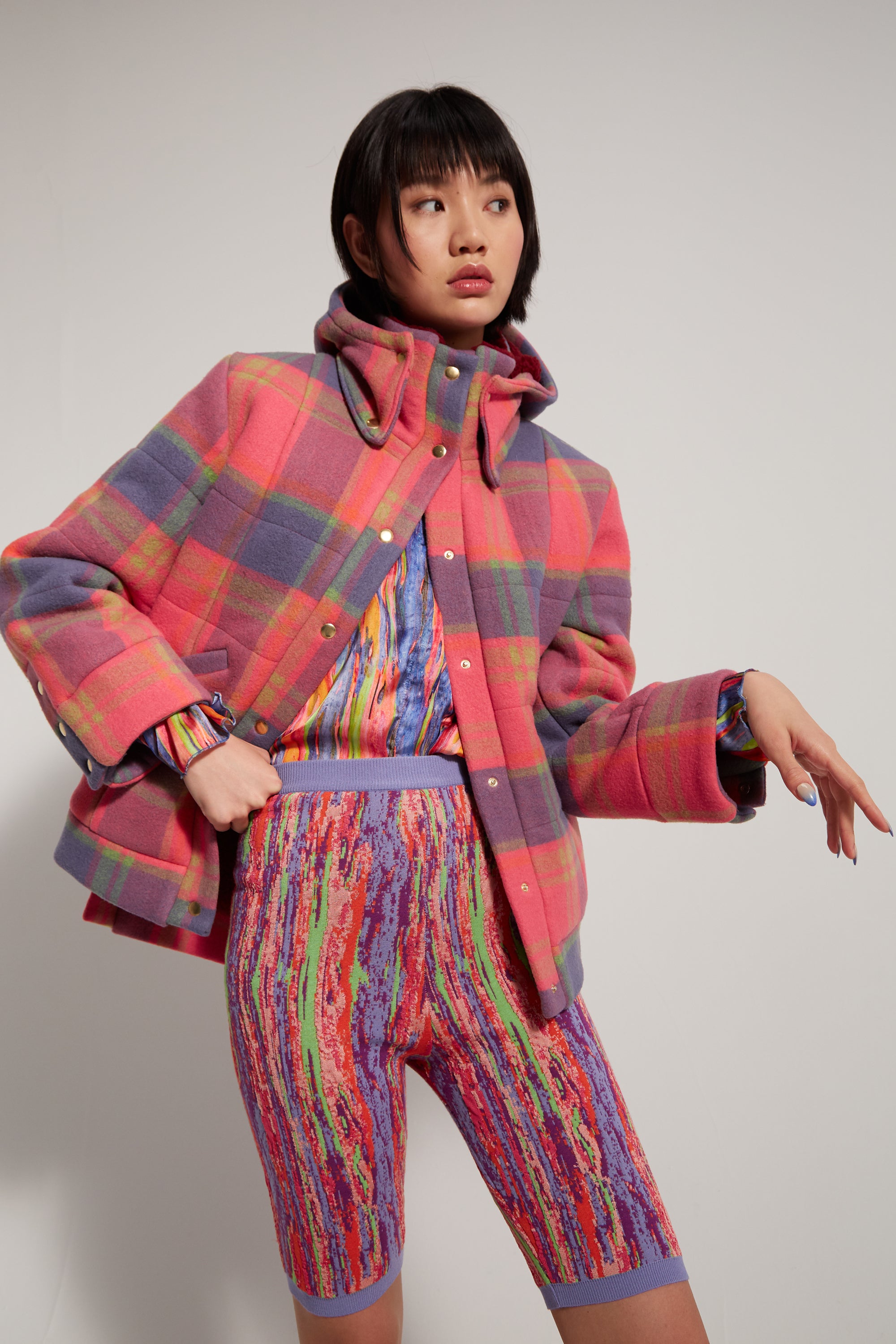 Glue biker shorts in Wynwood Intarsia knit