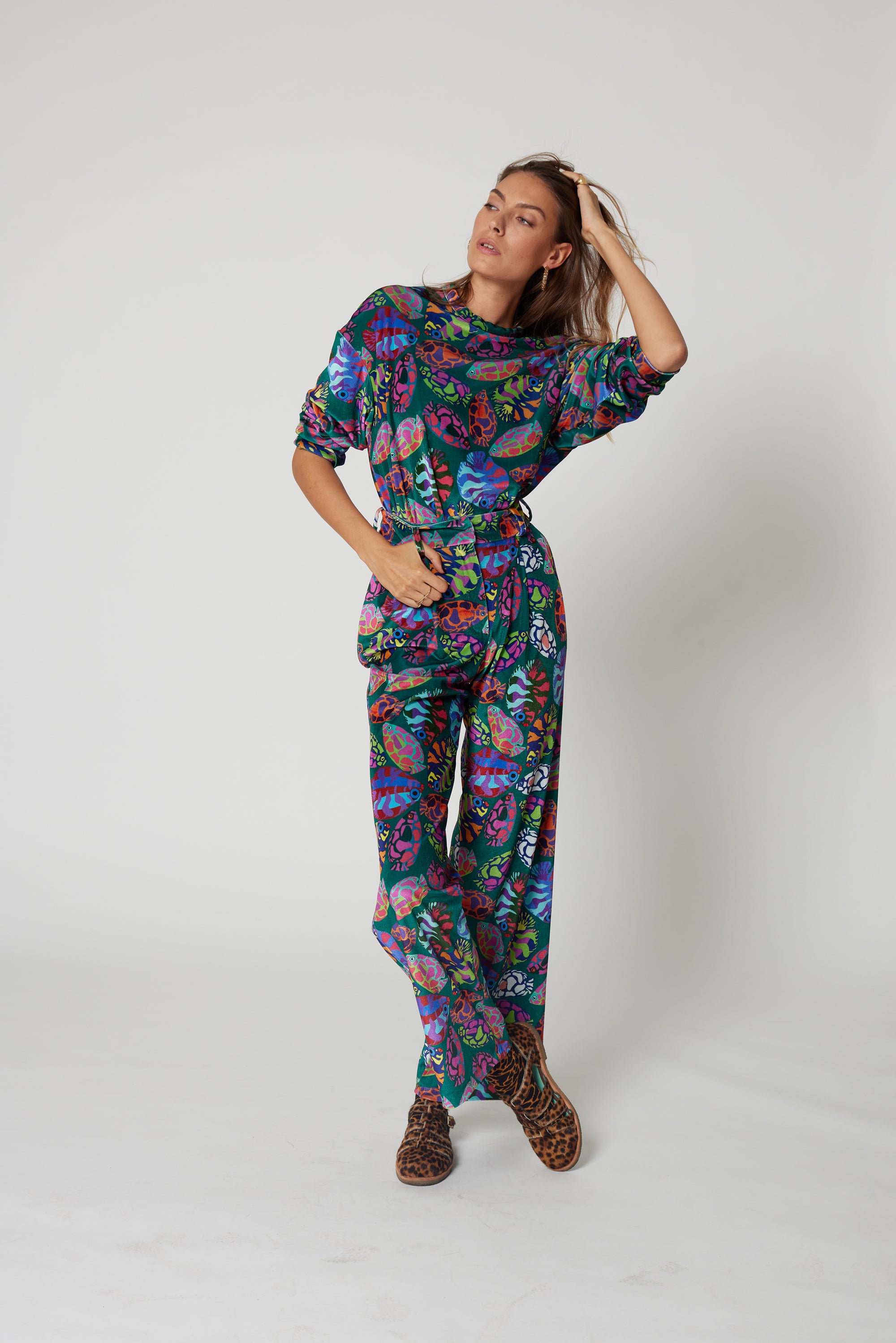 Pantalon Moor en velours imprimé Gourami