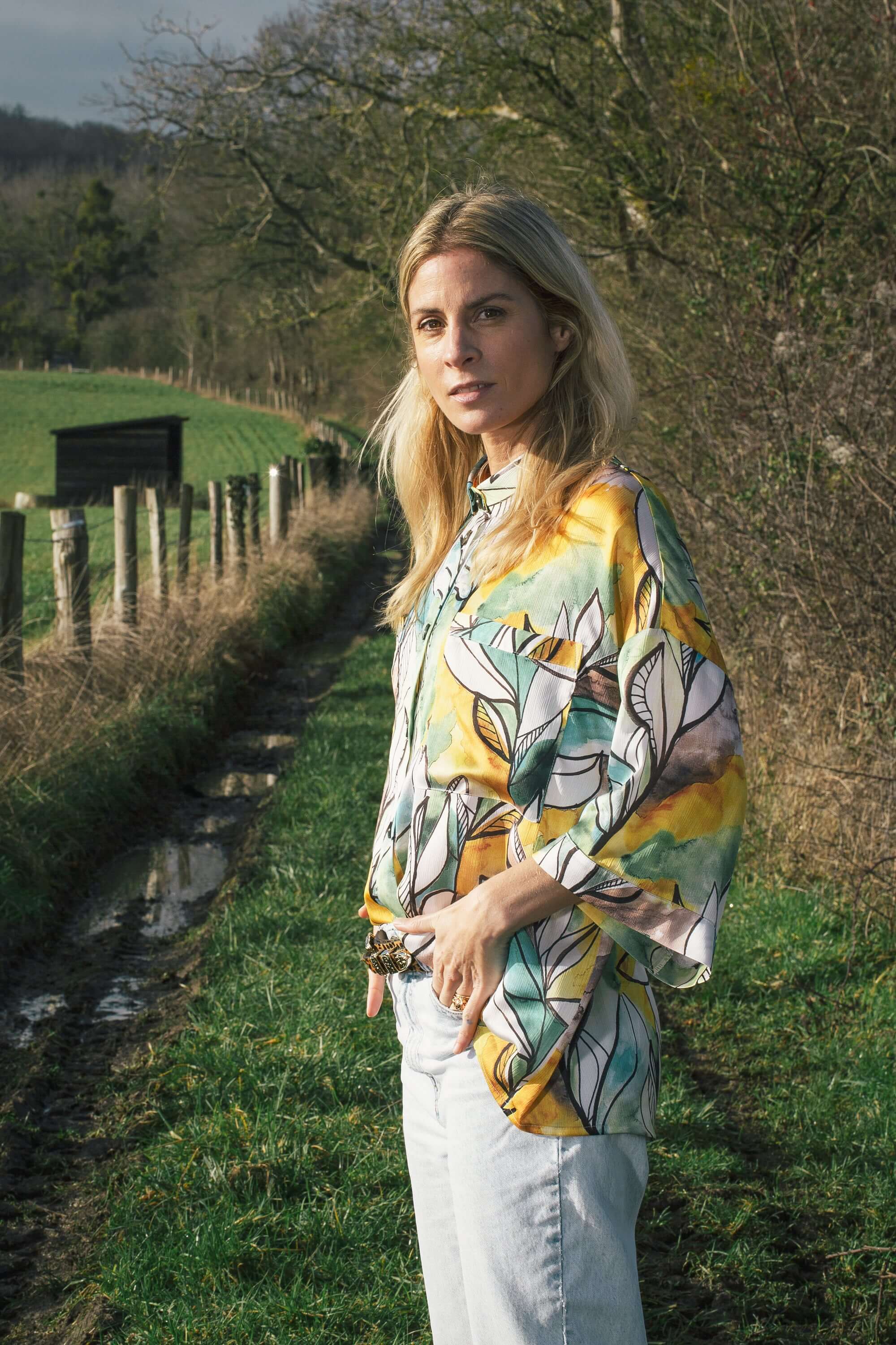 Astrée shirt in Landscape print | Heimstone