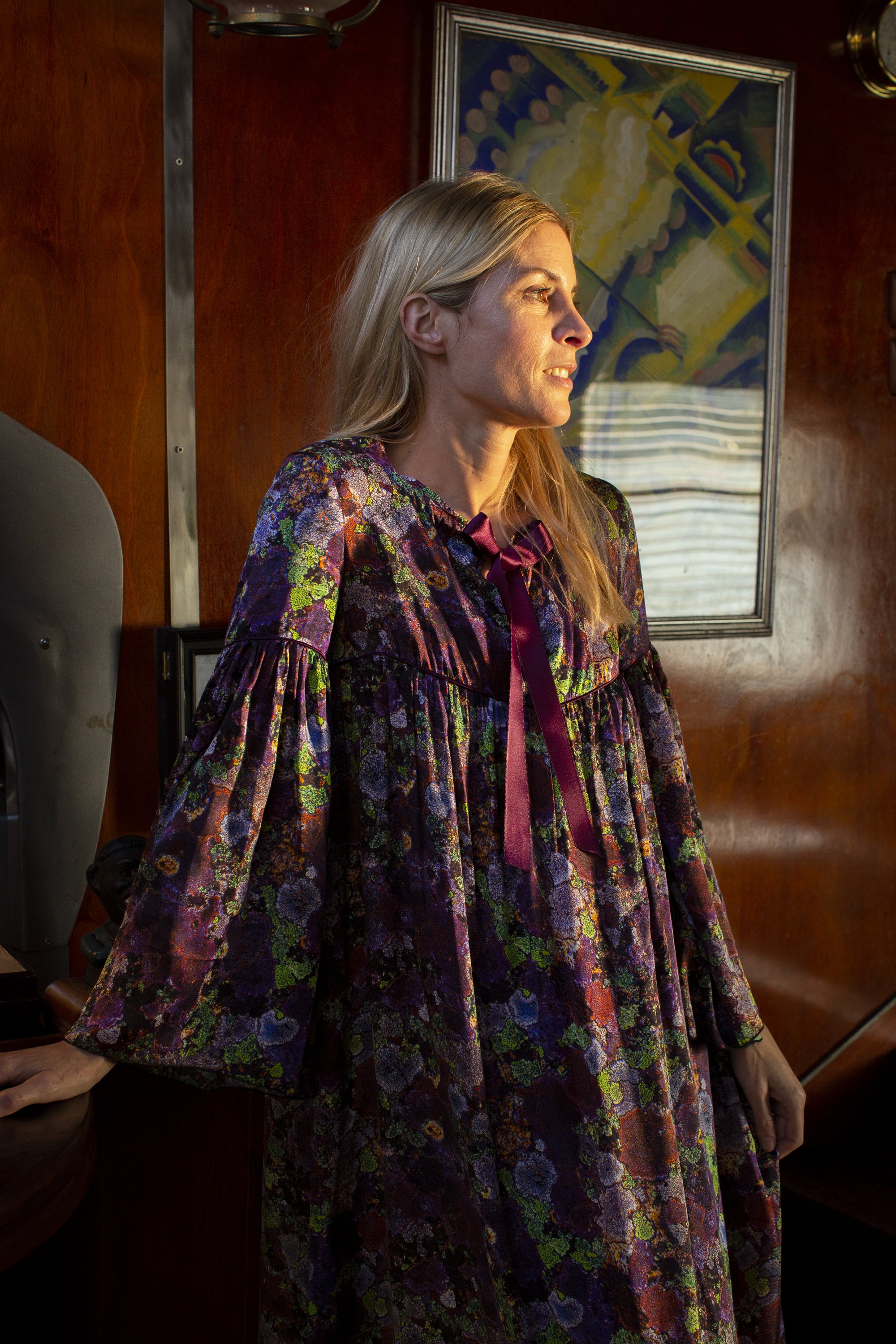 Sperone dress in Purple Lichen print