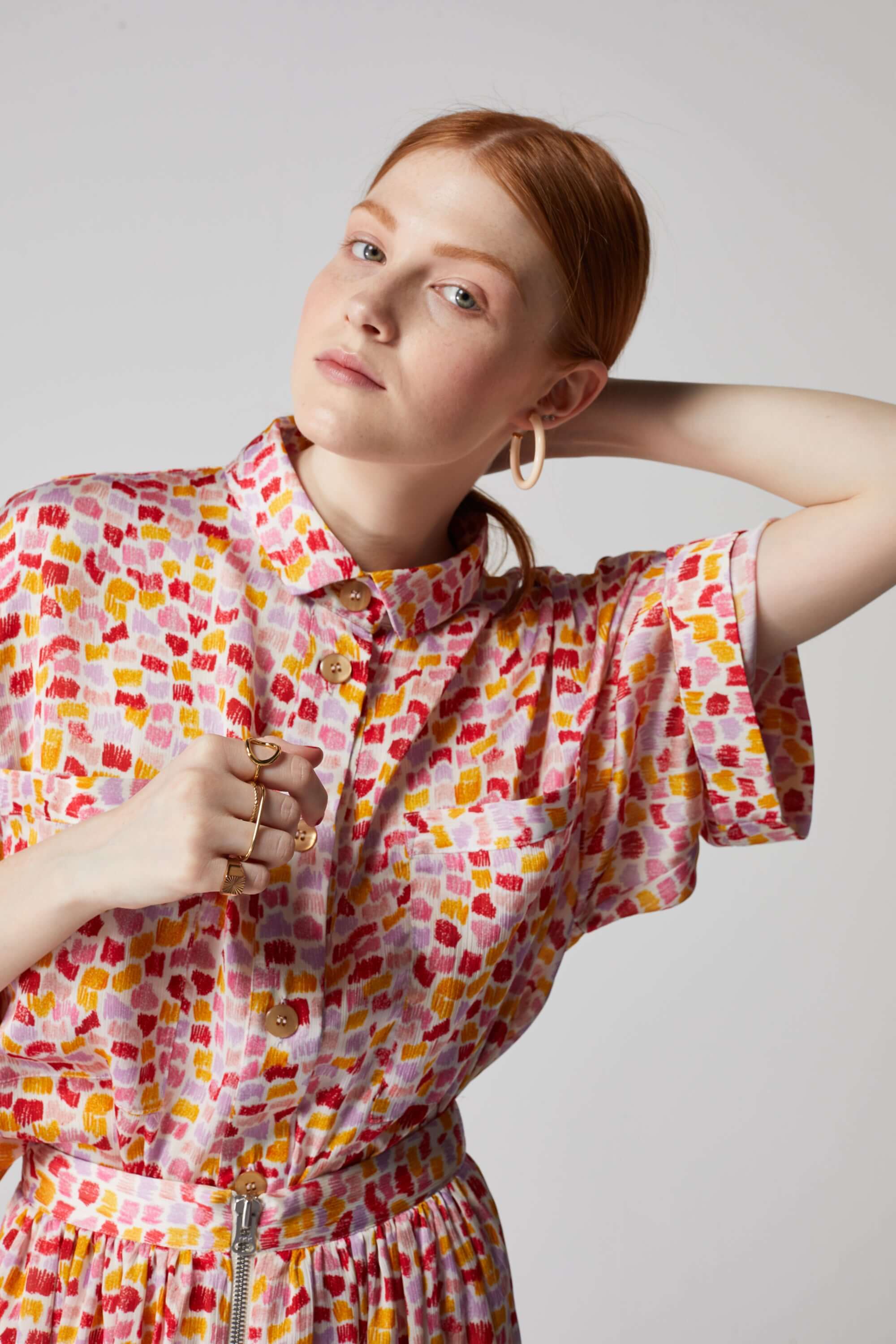 Astrée shirt in Palette print | Heimstone