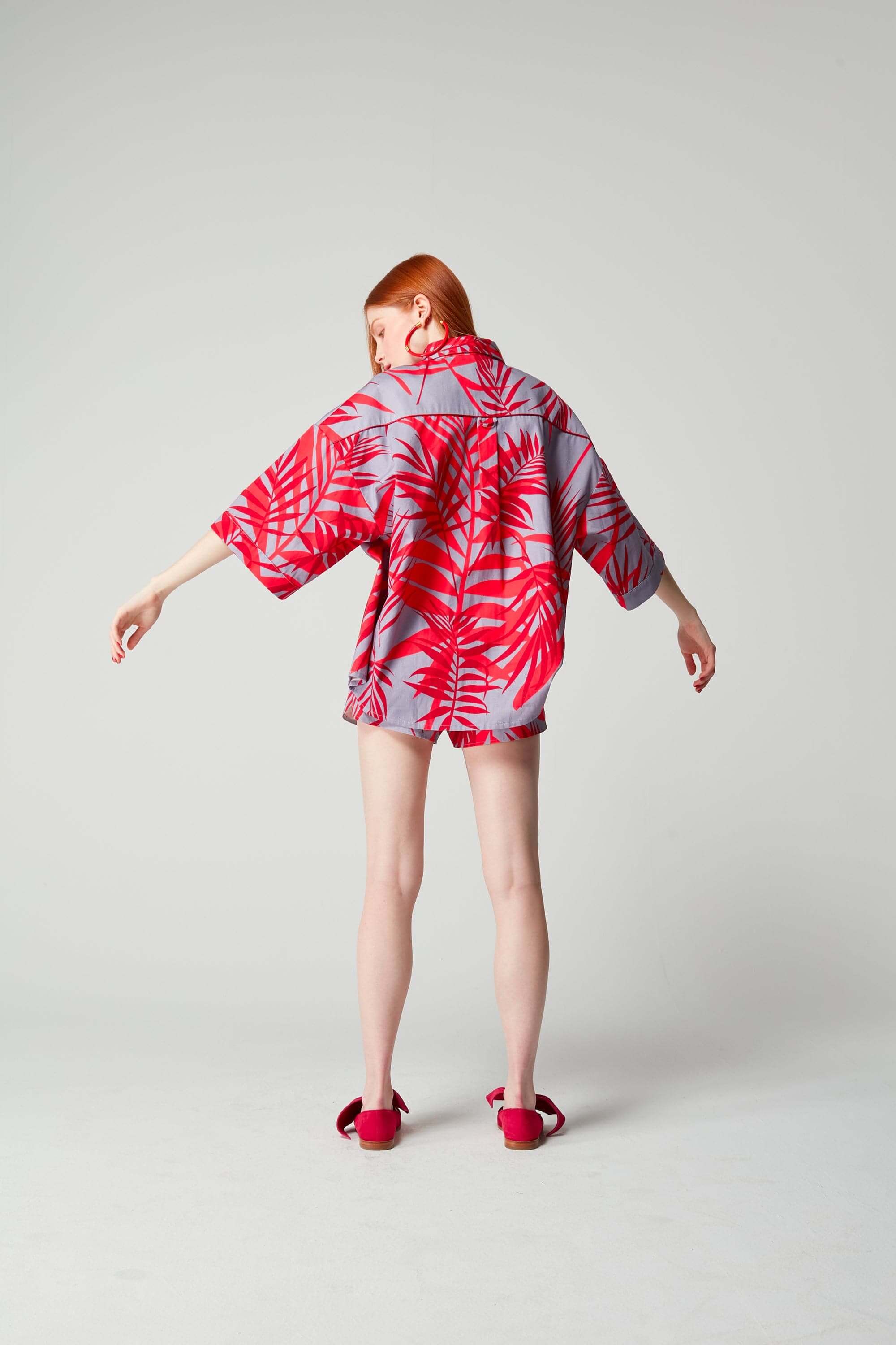 Astrée shirt in Flamingo print | Heimstone