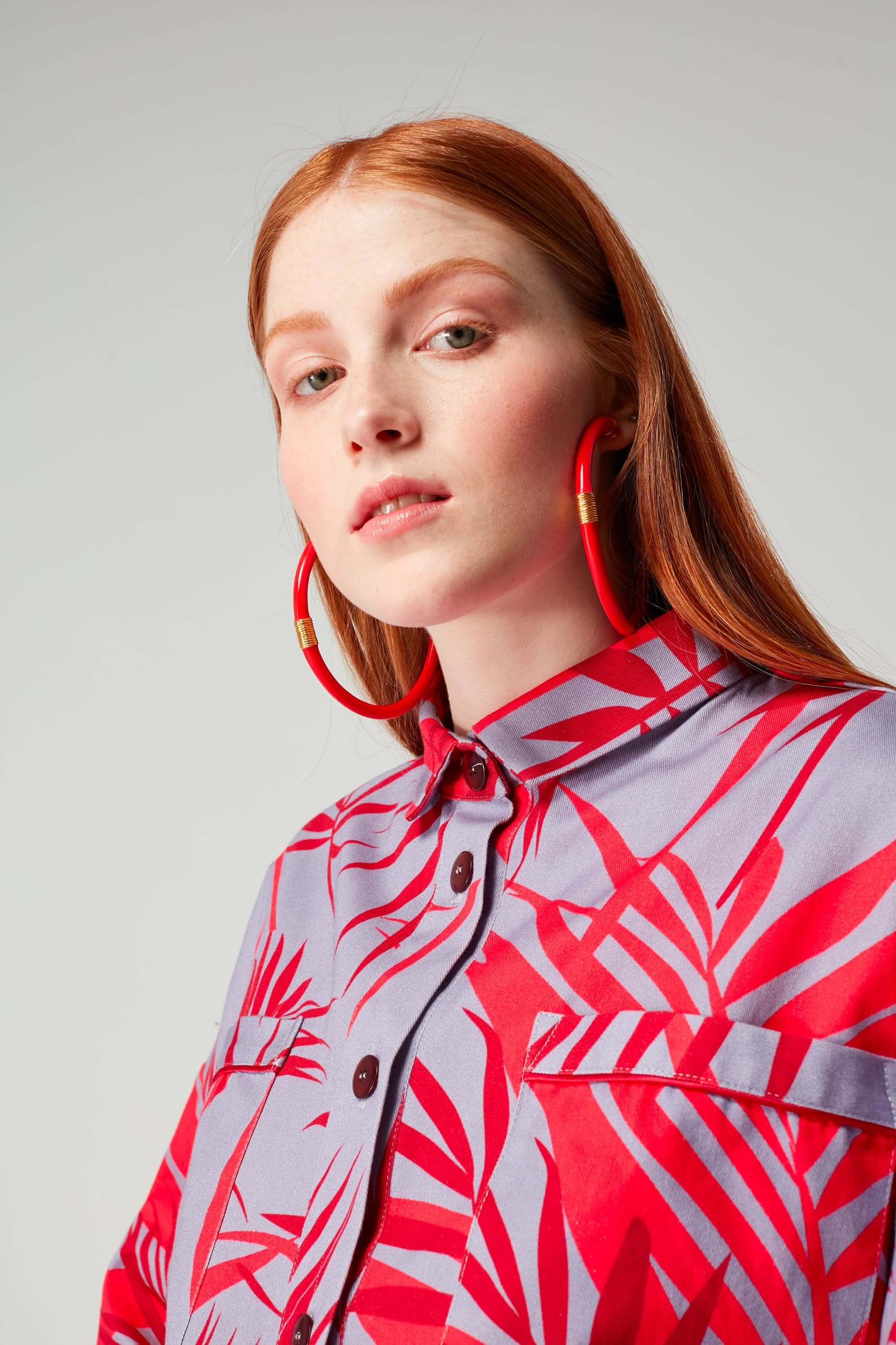 Astrée shirt in Flamingo print | Heimstone