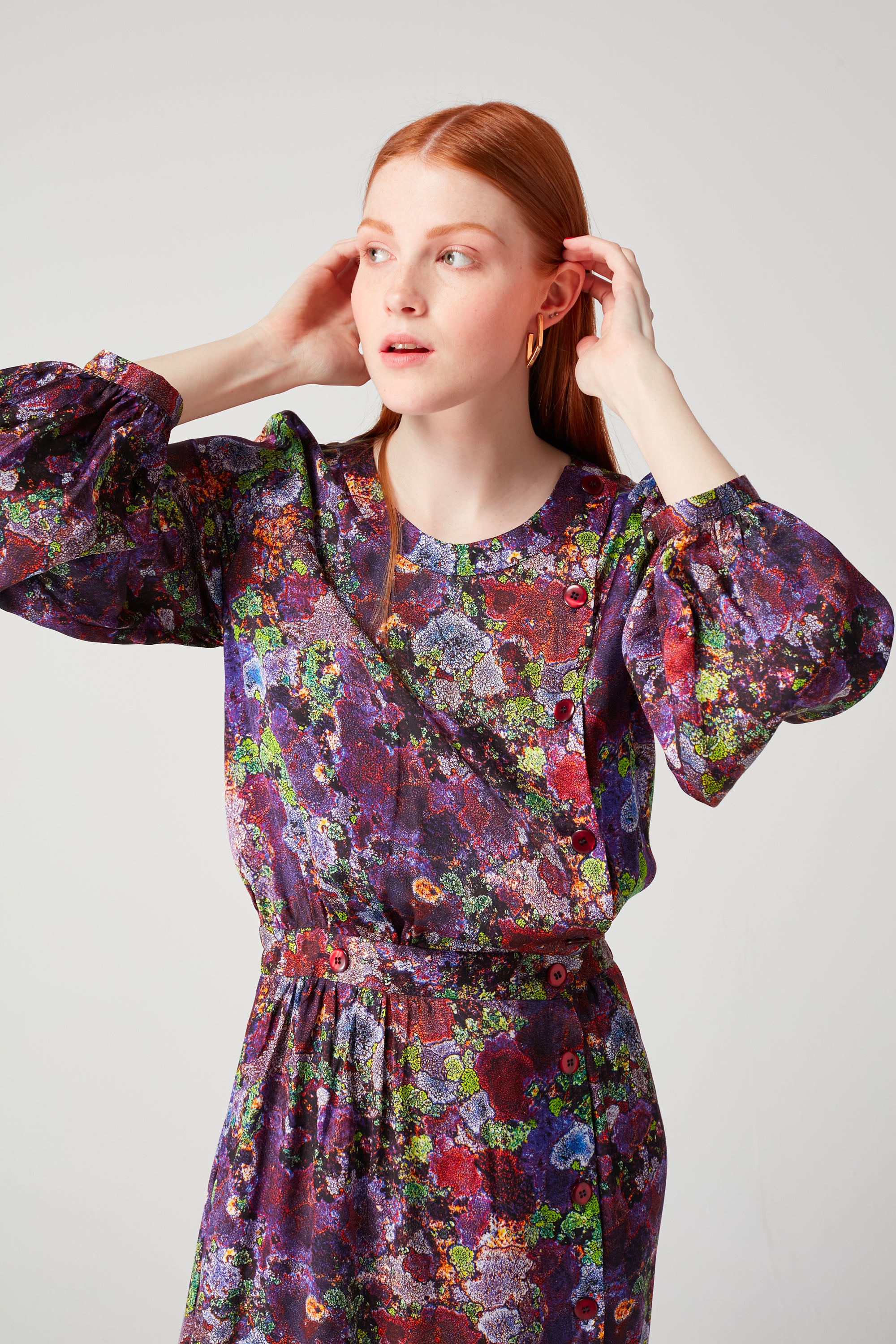 Robe Kelly en imprimé Puprle Lichen