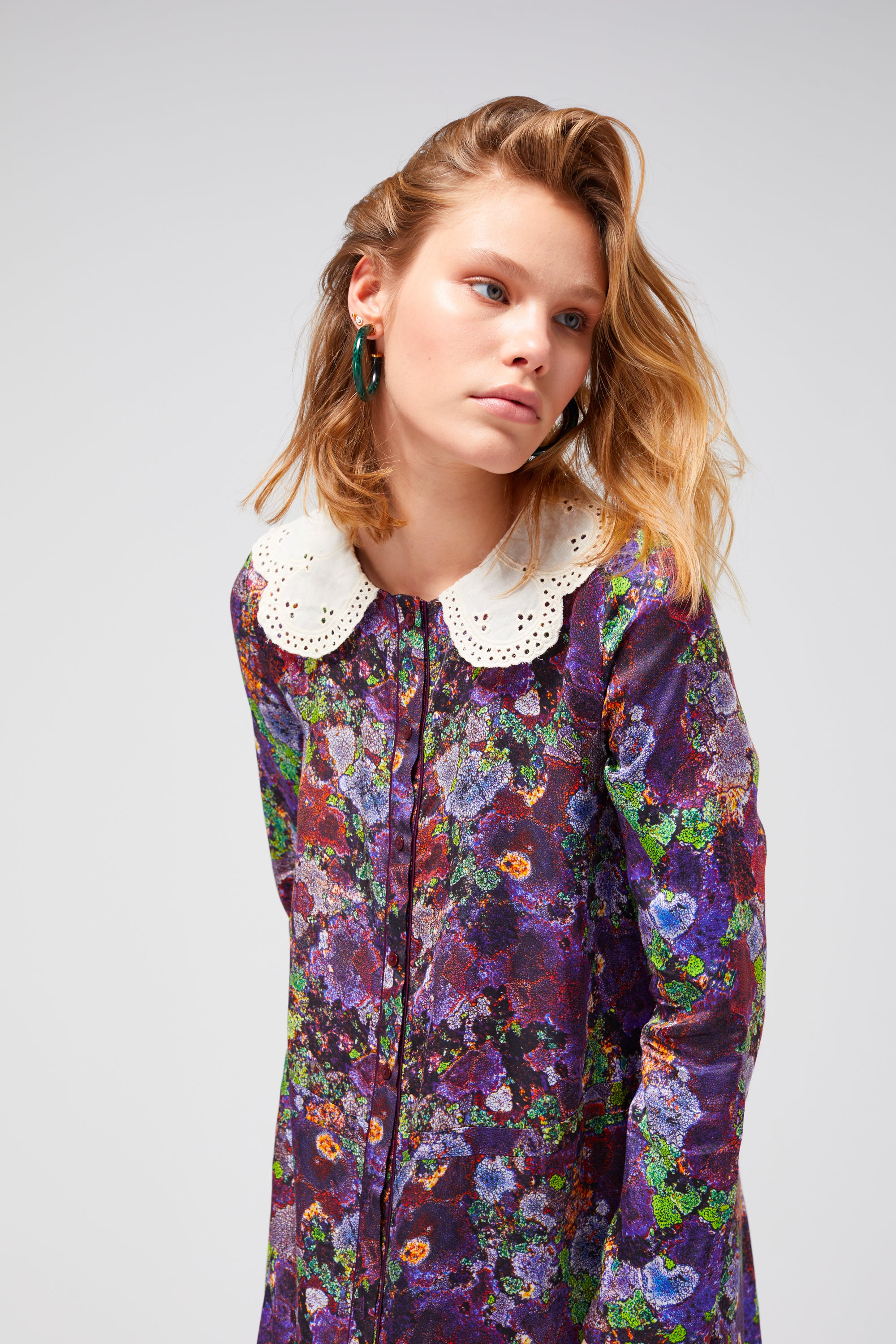 Robe Java en imprimé Purple Lichen