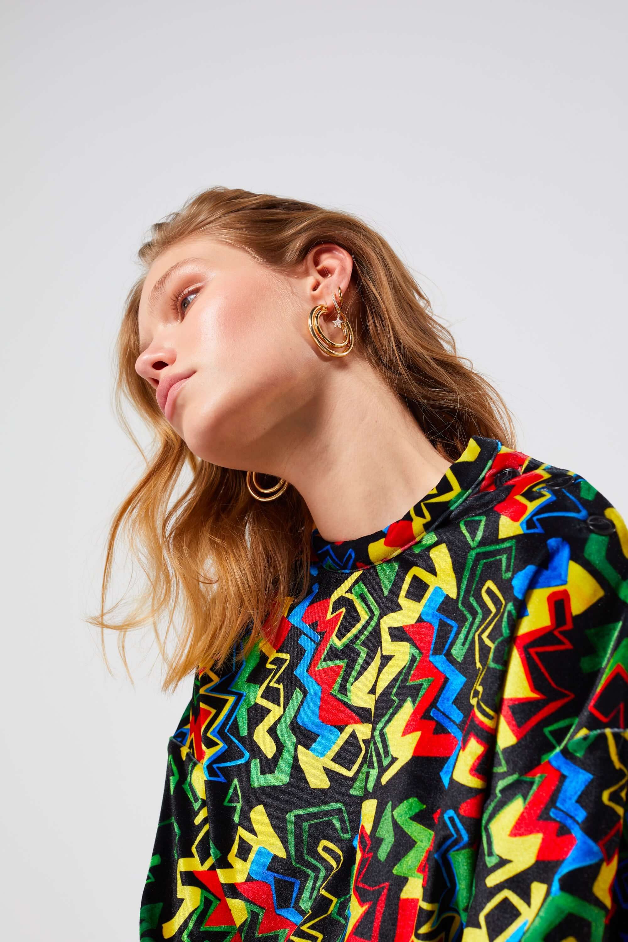 Bobbi sweater in Velvet Electric print | Heimstone