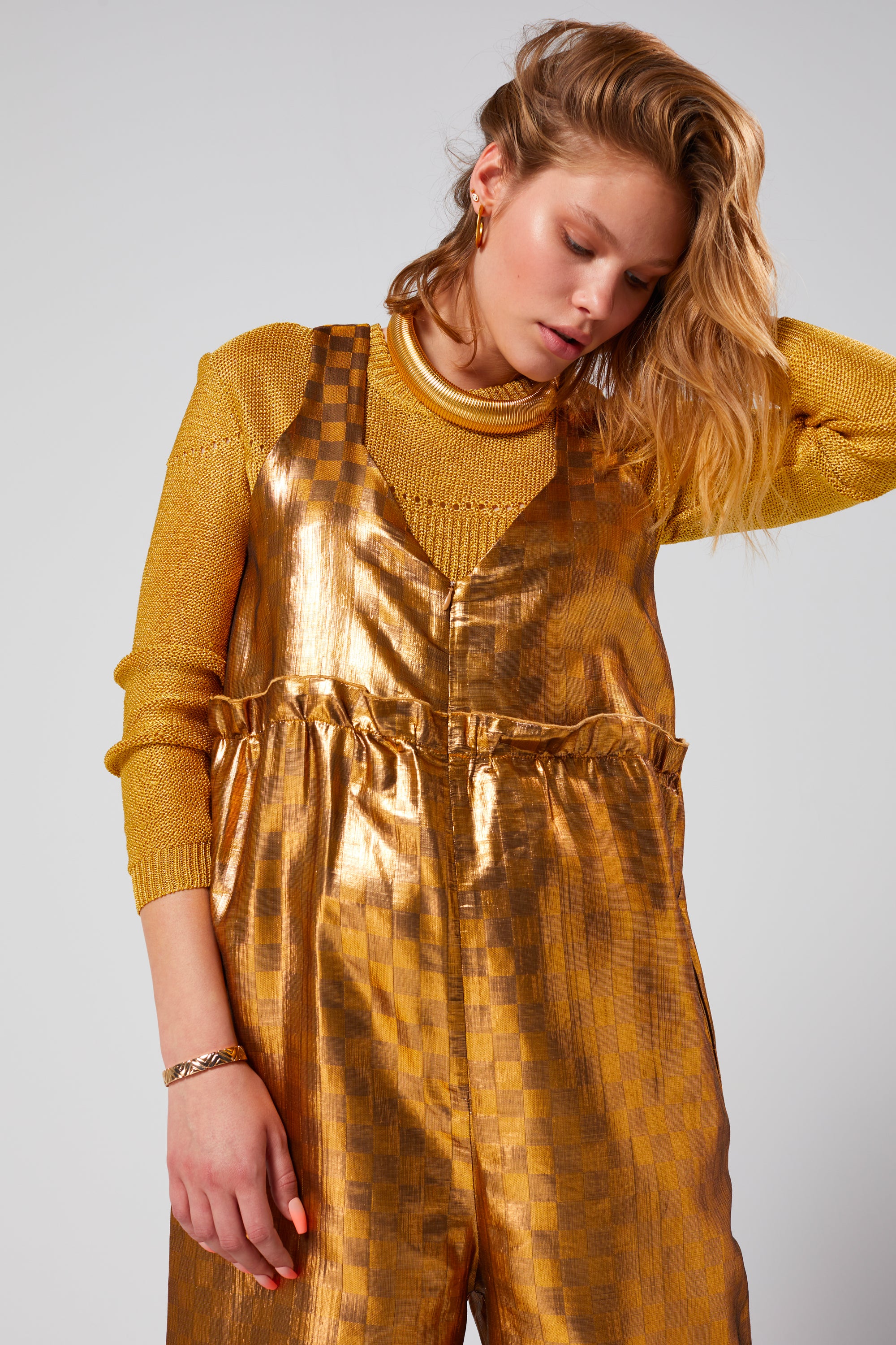 Lottie jumpsuit in Damier Klimt print