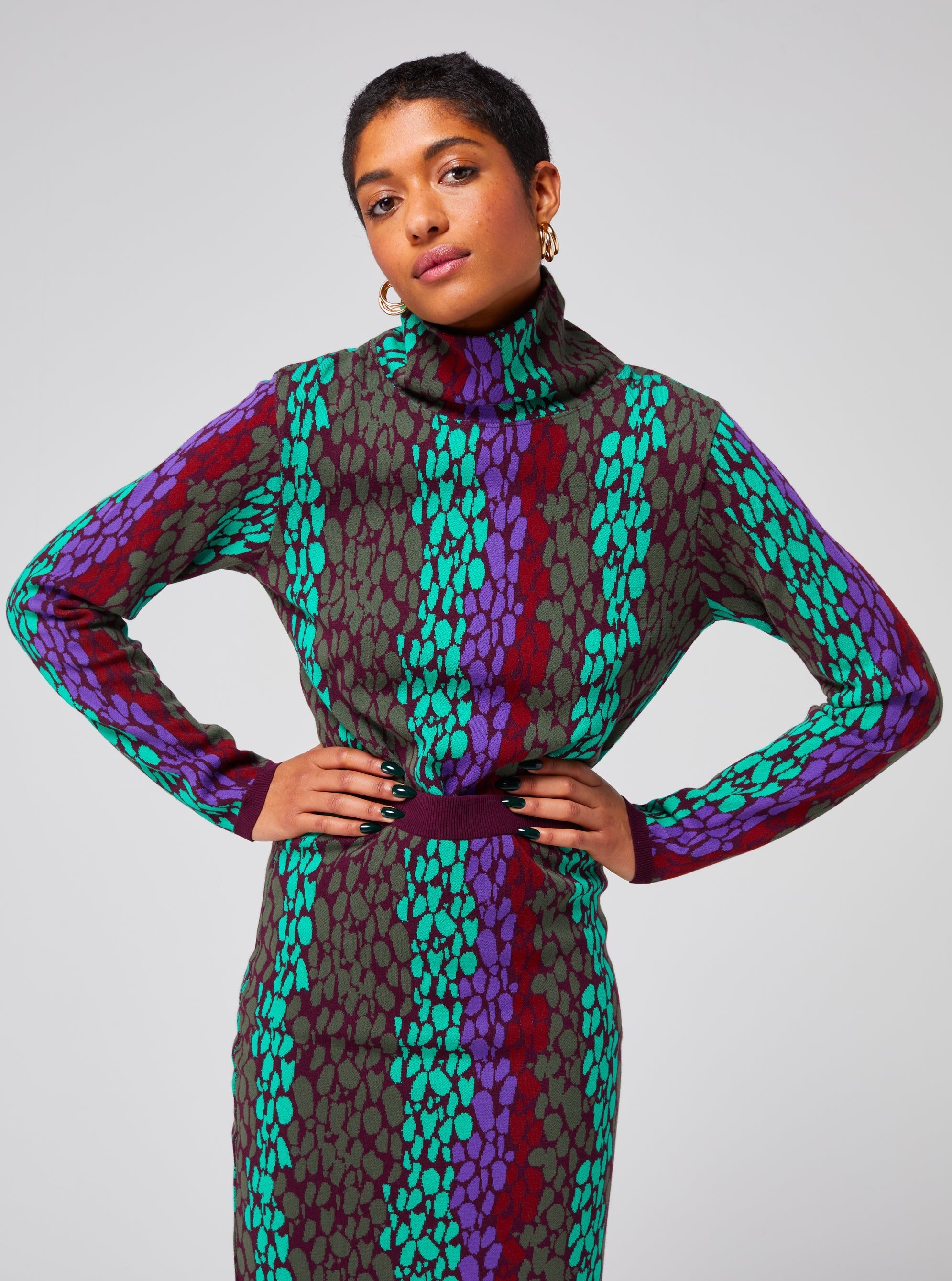 Slick Turtleneck in Ecaille knit