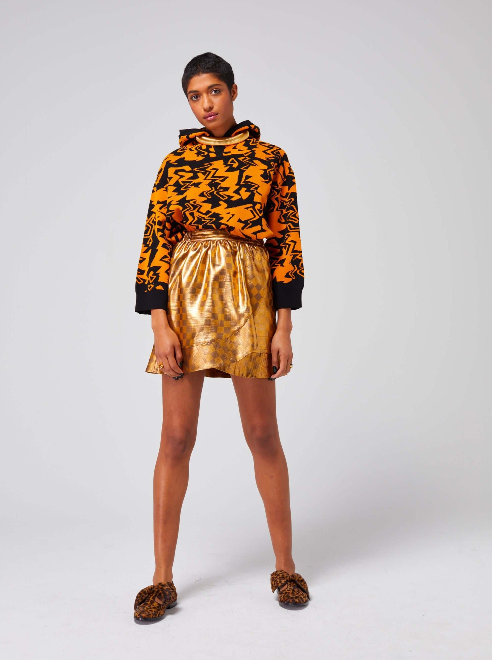 Austria skirt in Damier Klimt print | Heimstone