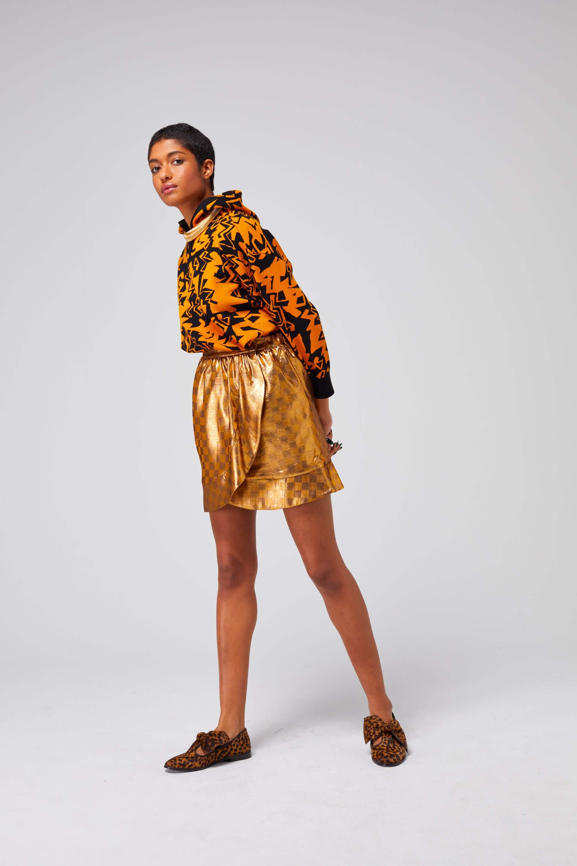 Austria skirt in Damier Klimt print | Heimstone