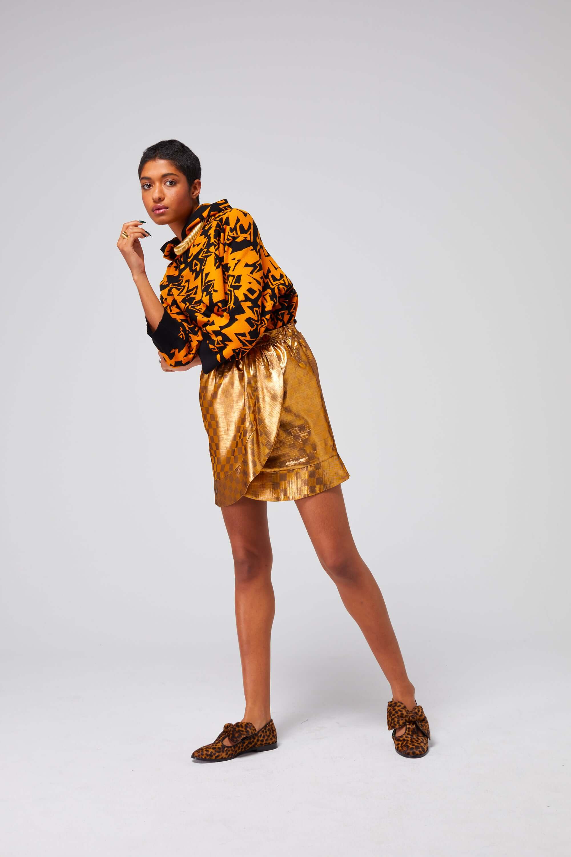 Austria skirt in Damier Klimt print | Heimstone