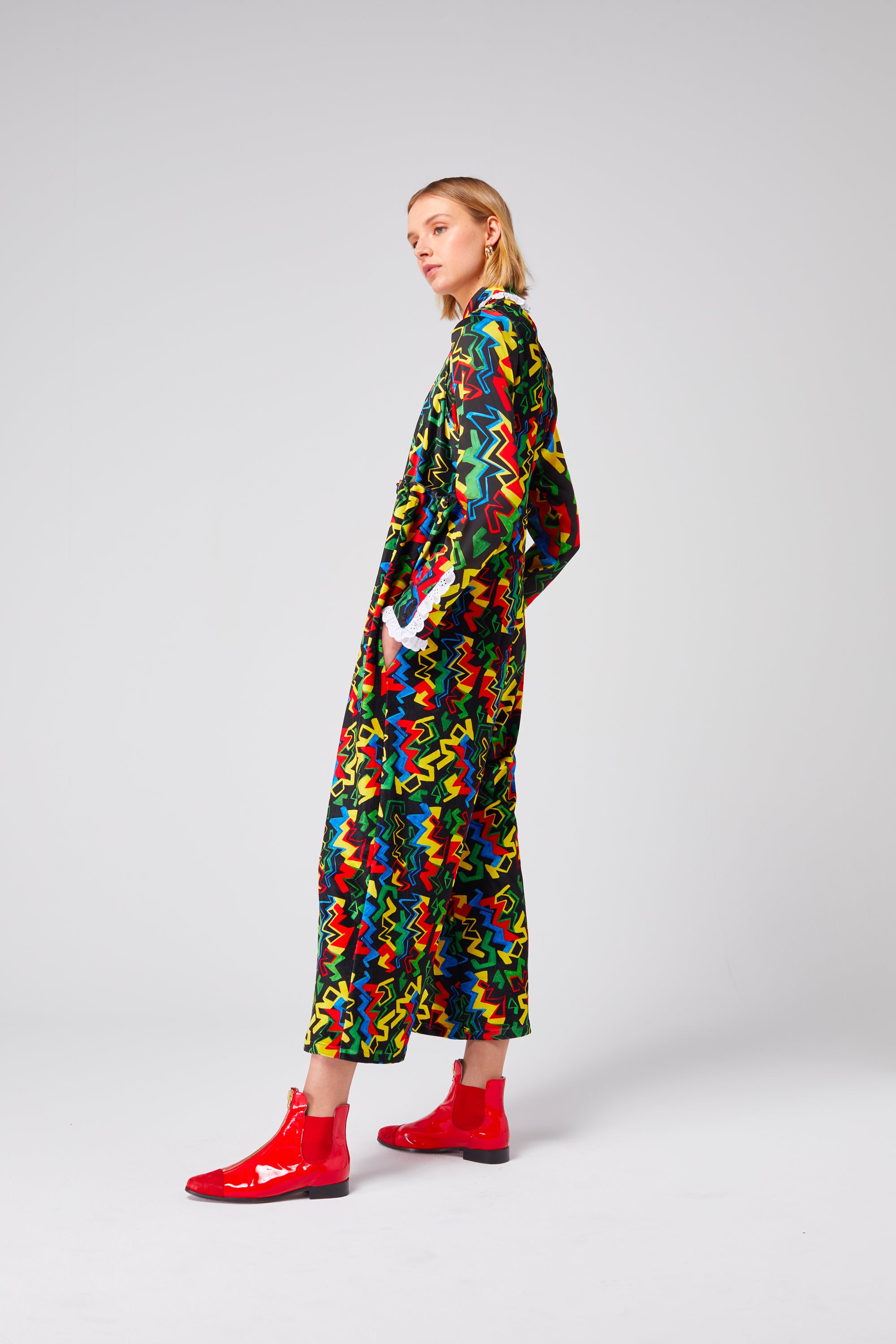 Lottie jumpsuit in Velvet Electric print