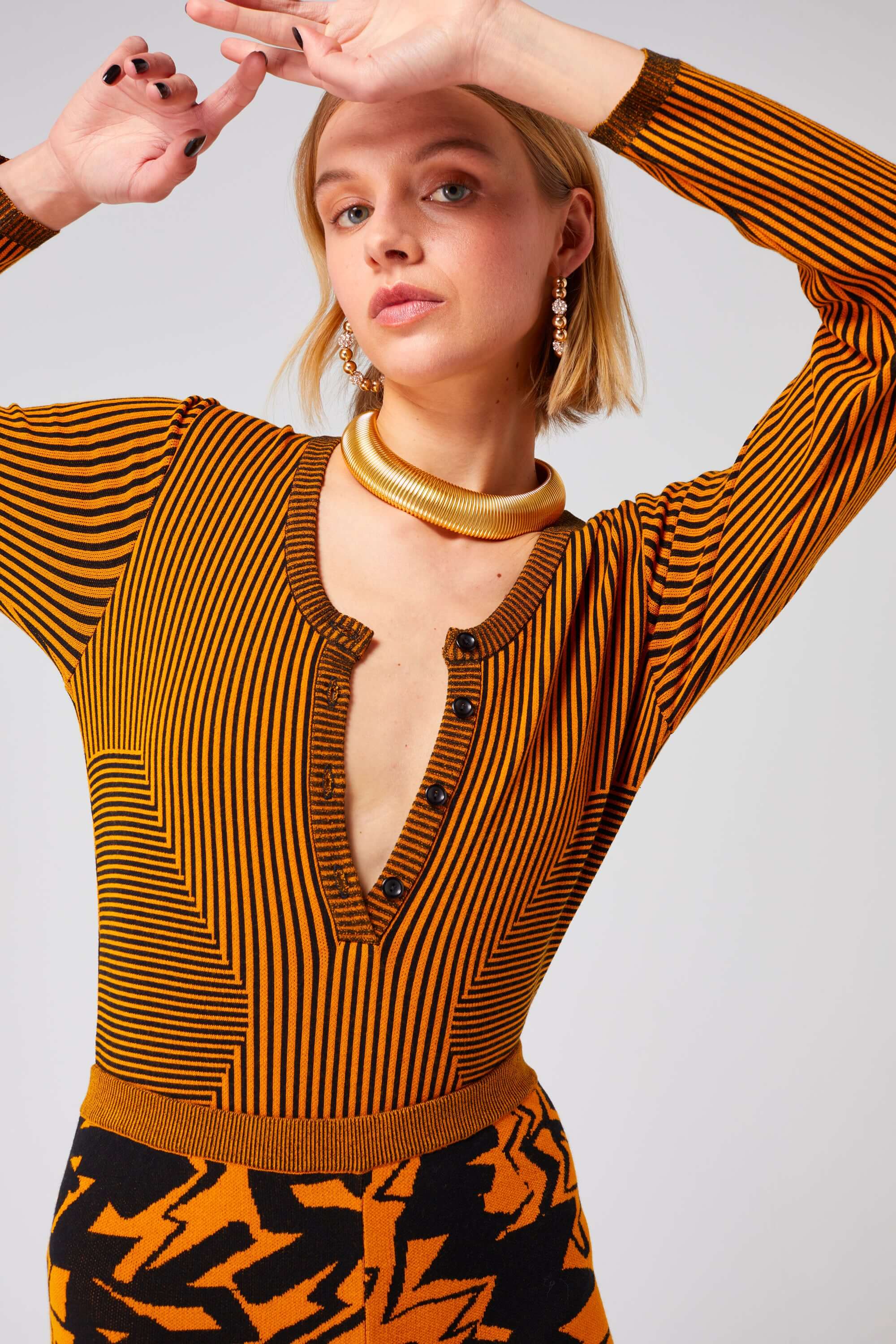 Body Lou in Gold Lines knit | Heimstone