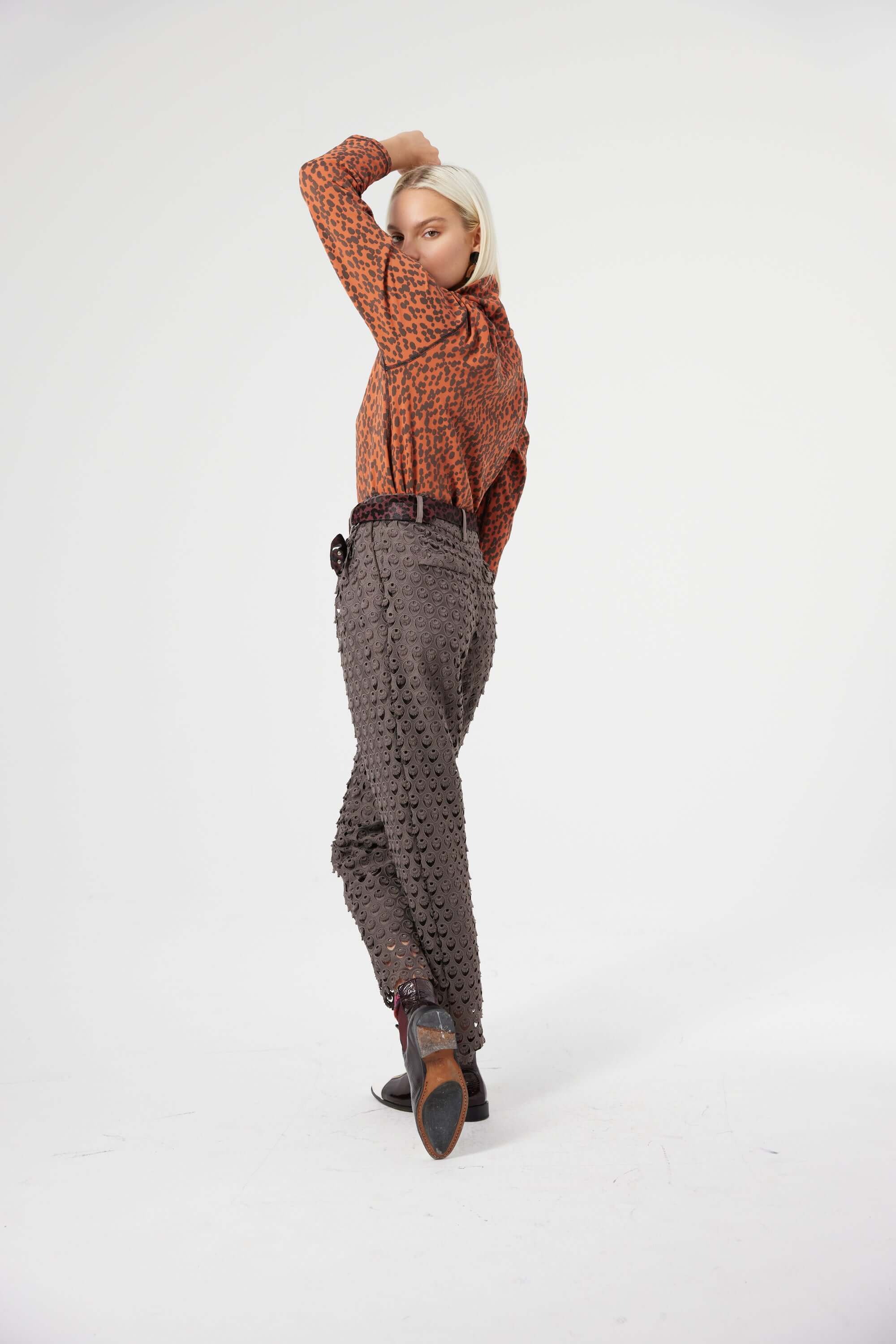 Pantalon Gabriel en dentelle Charbon