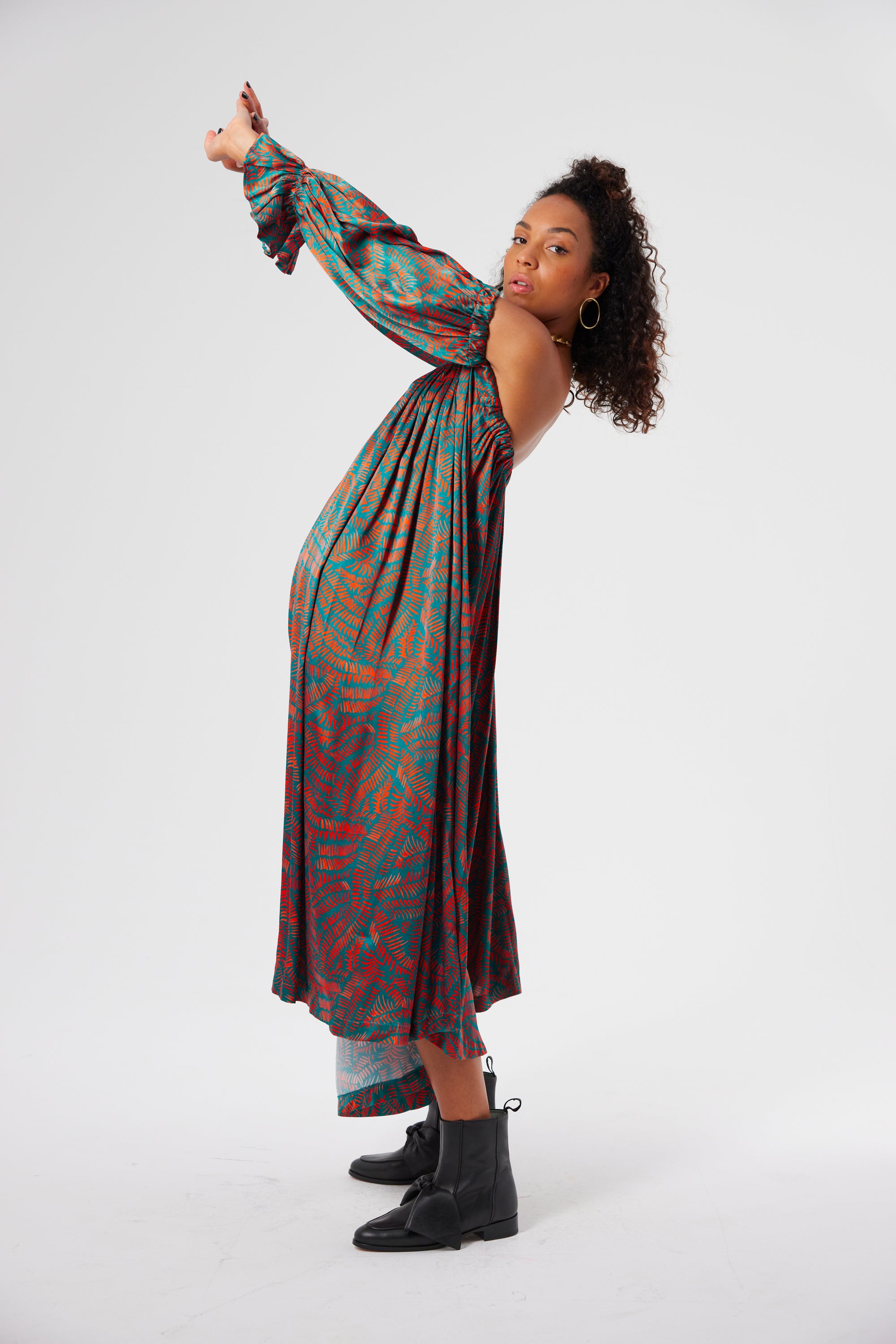 Robe Pénélope en imprimé Palmera